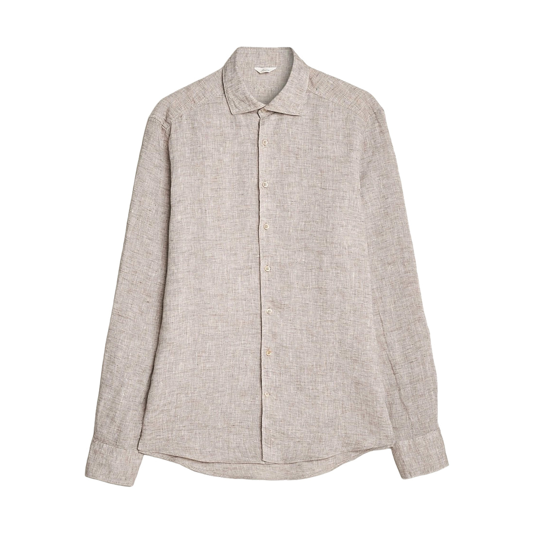 Beige Linen Fitted Body Shirt - Stenströms