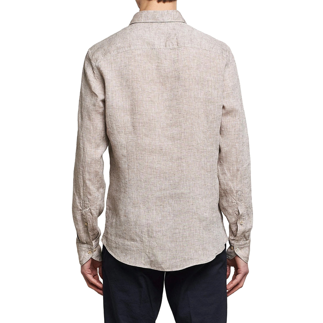 Beige Linen Fitted Body Shirt - Stenströms