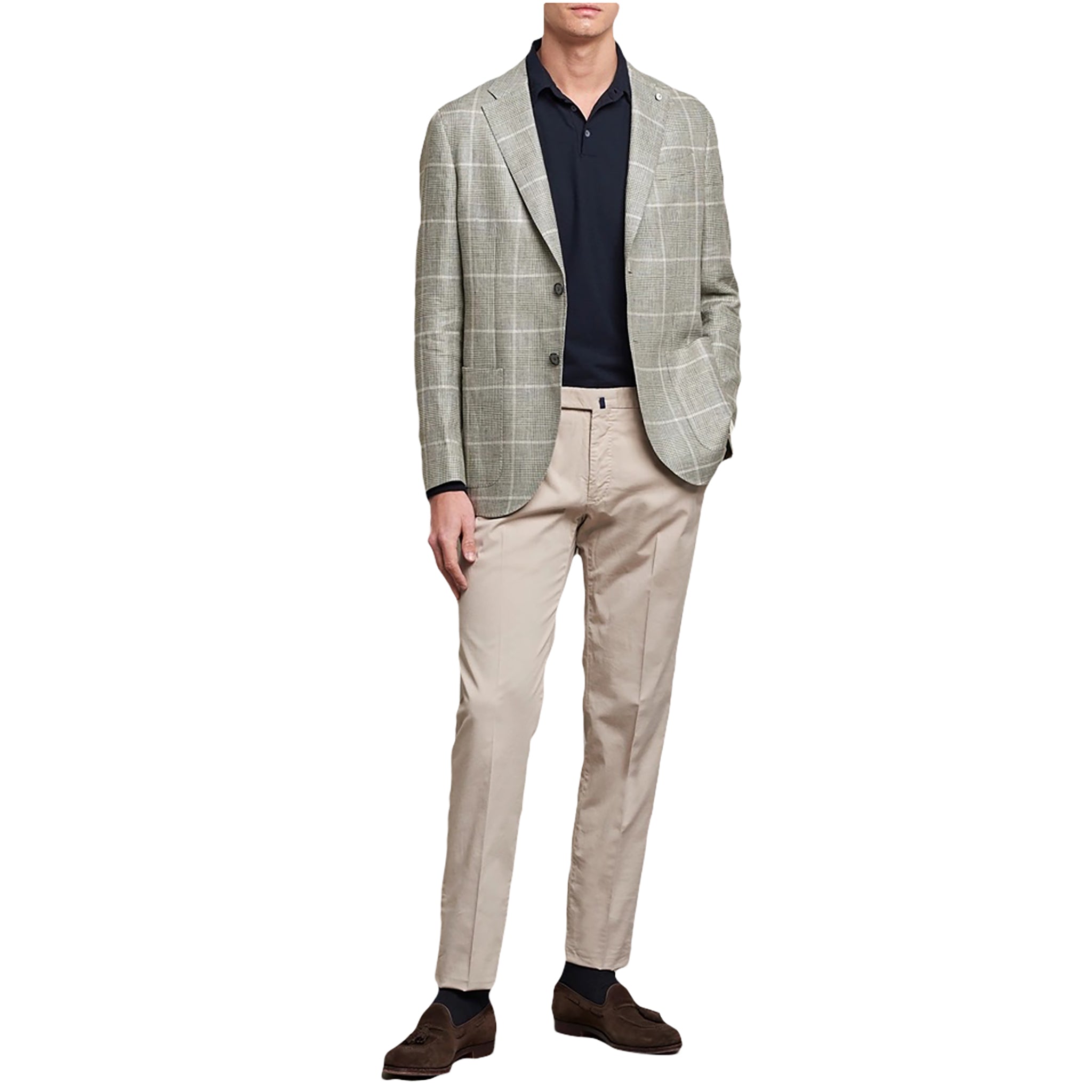 Green Linen Unconstructed Jacket - LBM 1911 - Boutique Jacques International