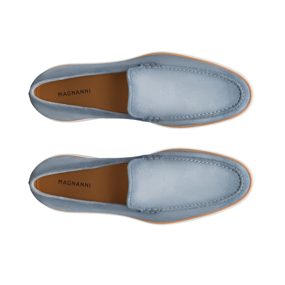 Light Blue Lourenco Suede Loafer - Magnanni - Boutique Jacques International