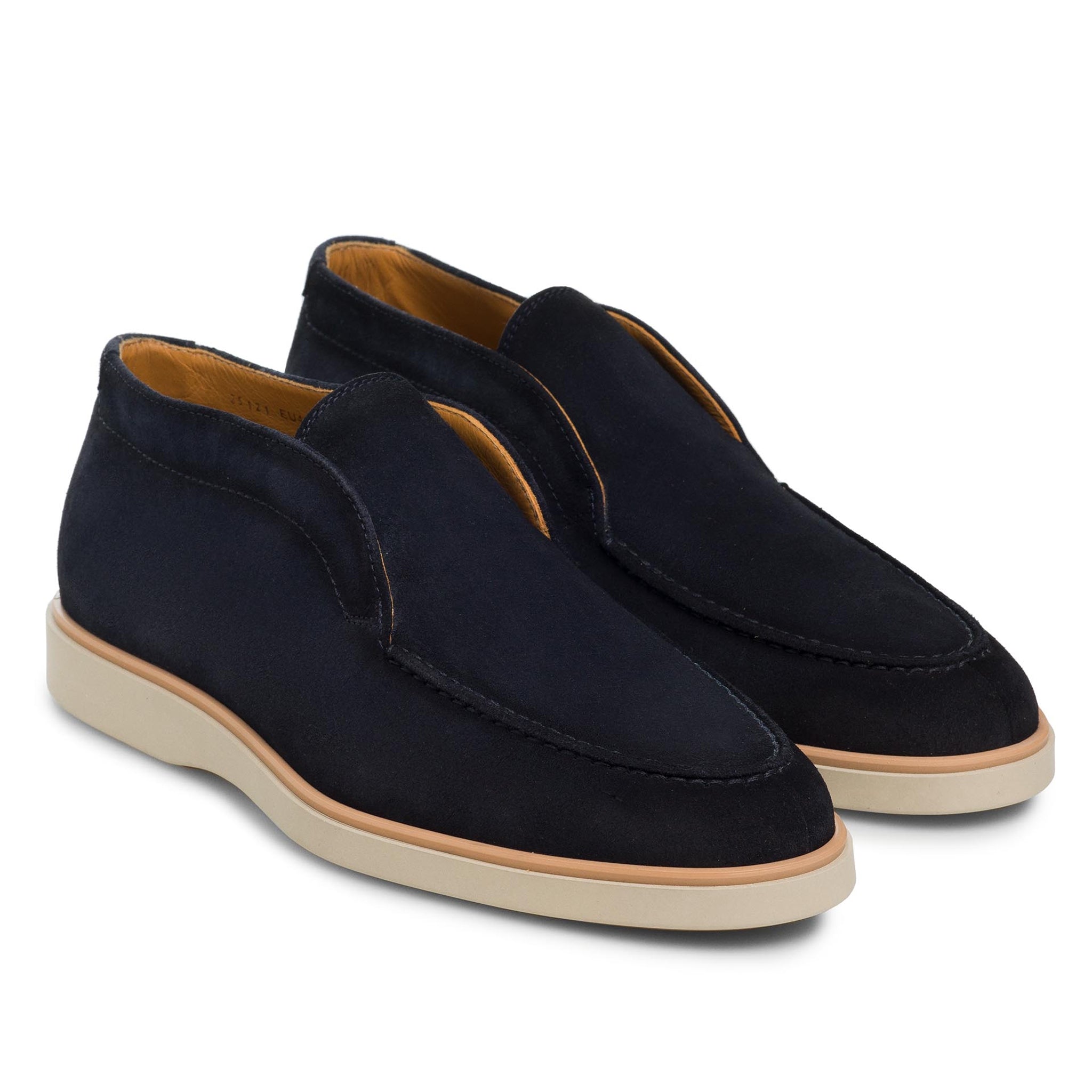 Navy Suede Loda Slip-On Desert Ankle Boot - Magnanni
