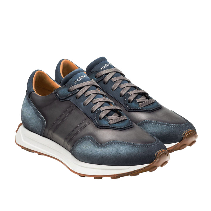Light Blue Leather Romero II Sneaker - Magnanni - Boutique Jacques International