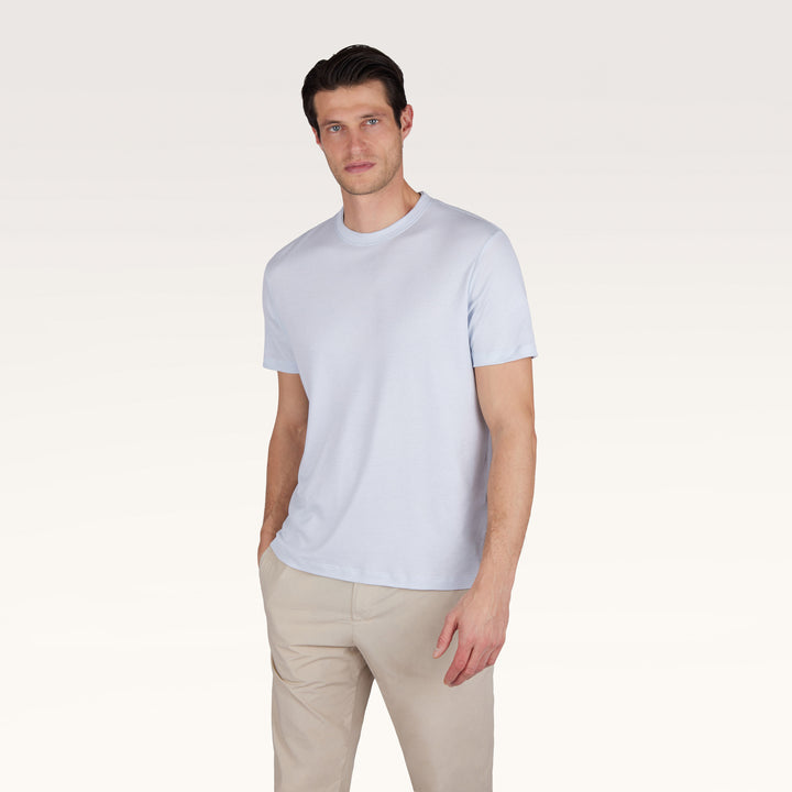 Arctic Blue XSoft Cotton-Lyocell Crew Neck T-Shirt - Paul & Shark - Boutique Jacques International