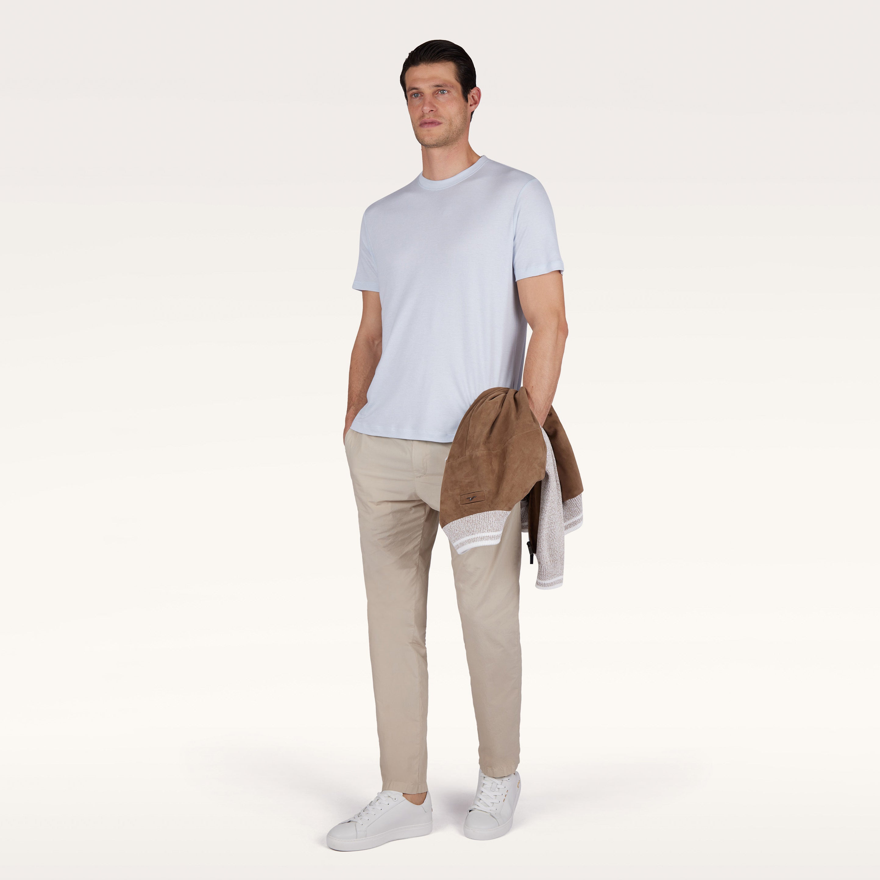 Arctic Blue XSoft Cotton-Lyocell Crew Neck T-Shirt - Paul & Shark - Boutique Jacques International