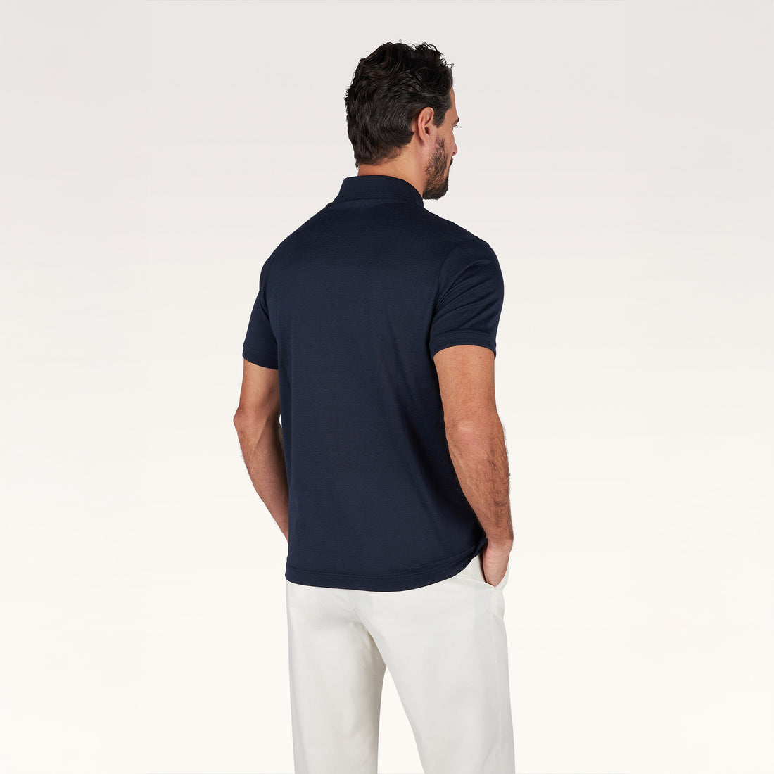 Navy Blue Silk-Cotton Polo Shirt - Paul & Shark - Boutique Jacques International