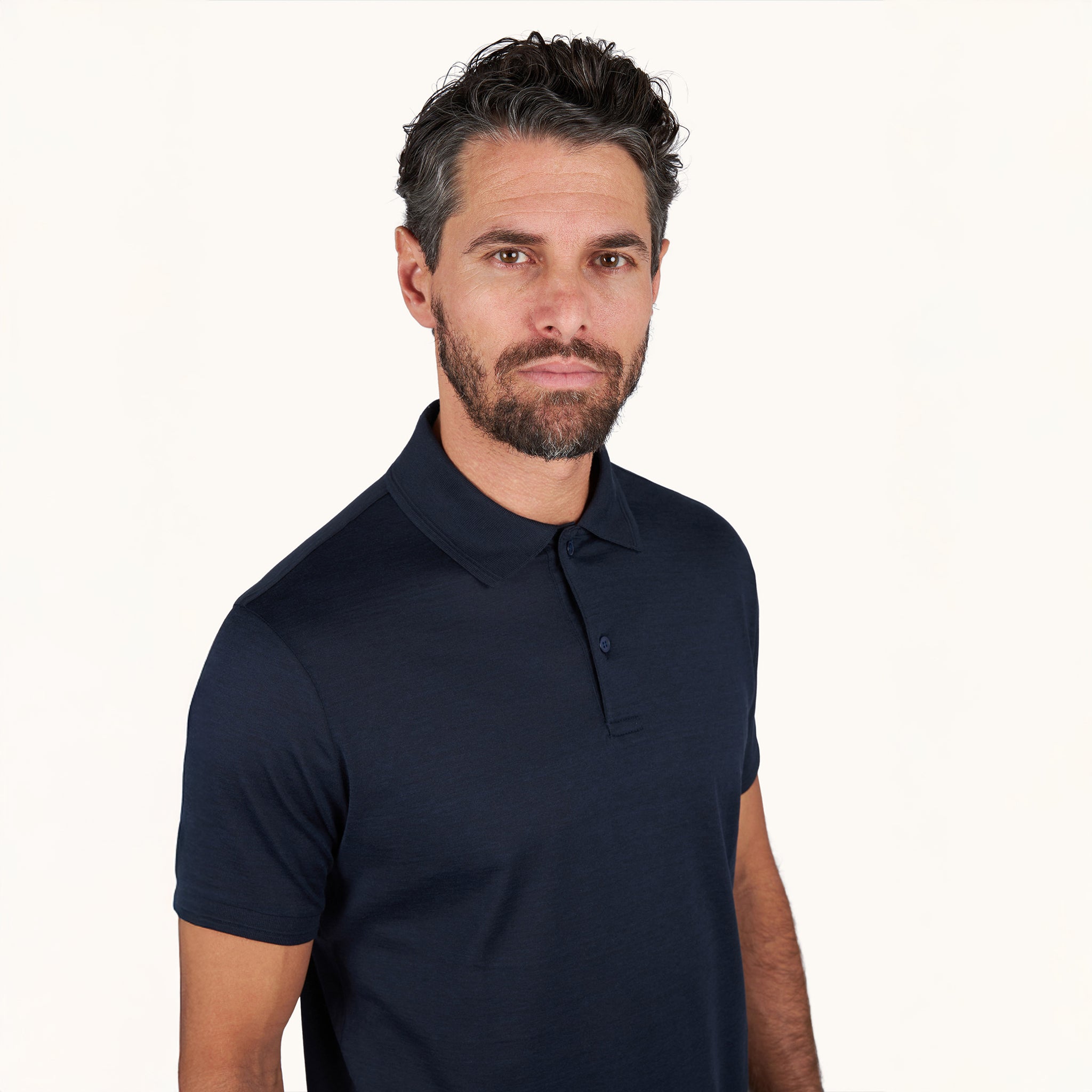 Navy Blue Silk-Cotton Polo Shirt - Paul & Shark - Boutique Jacques International