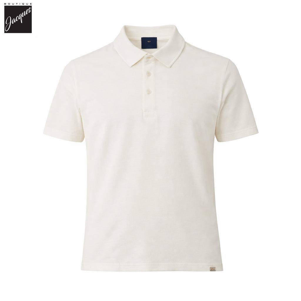 White XSoft Cotton-Lyocell Interlock Polo Shirt - Paul & Shark - Boutique Jacques International