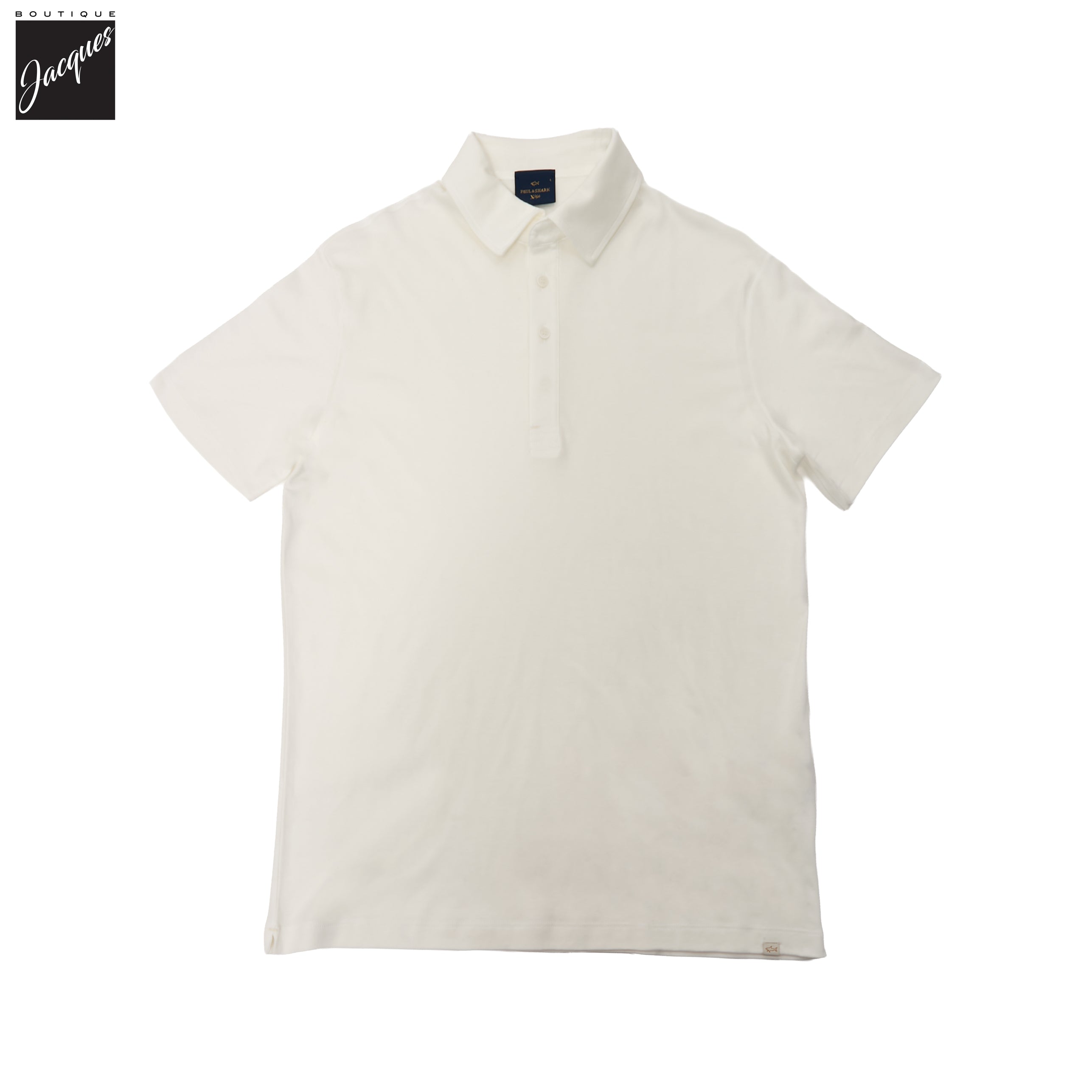 White XSoft Cotton-Lyocell Interlock Polo Shirt - Paul & Shark - Boutique Jacques International