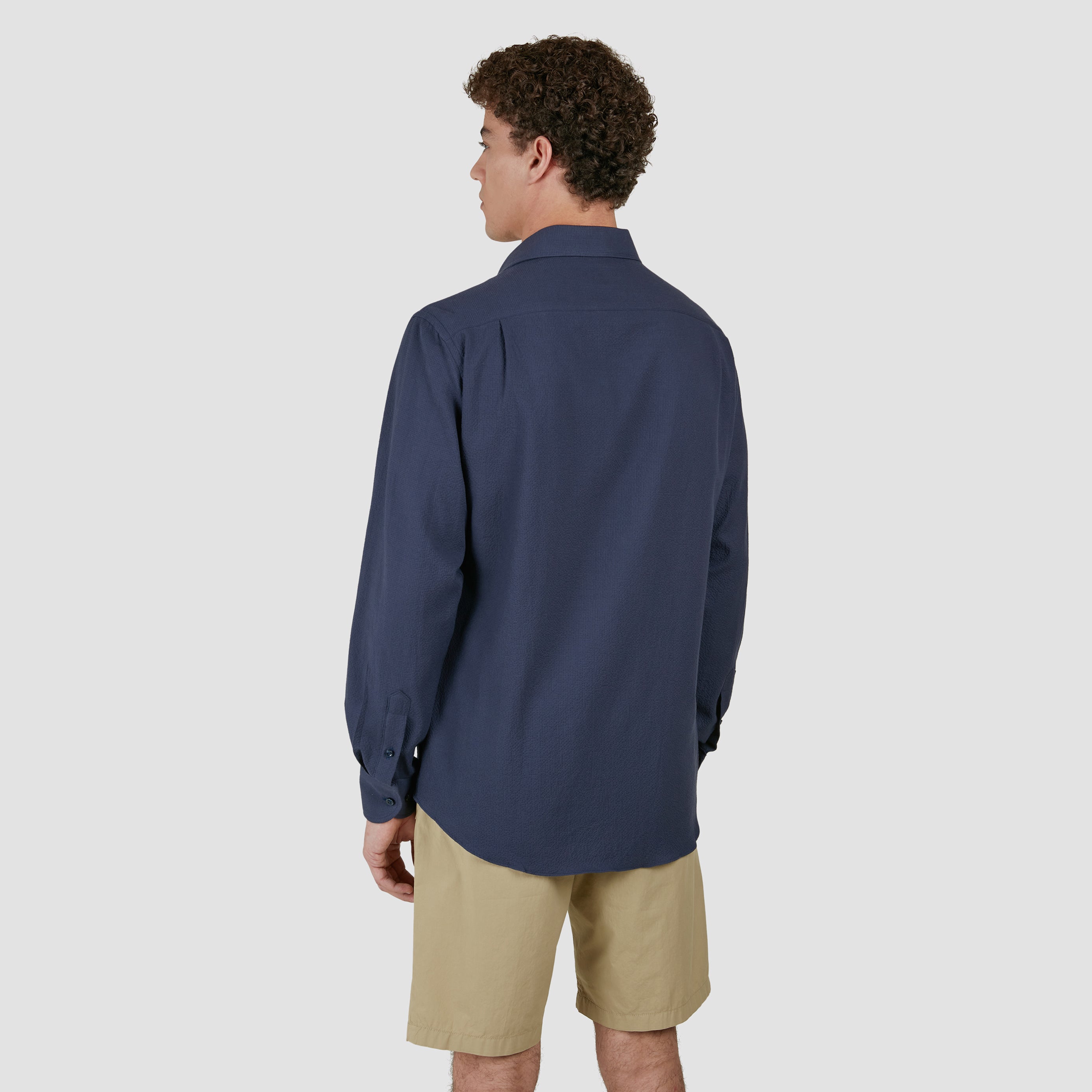 Navy Seersucker Cotton Stretch Dress Shirt - Paul & Shark