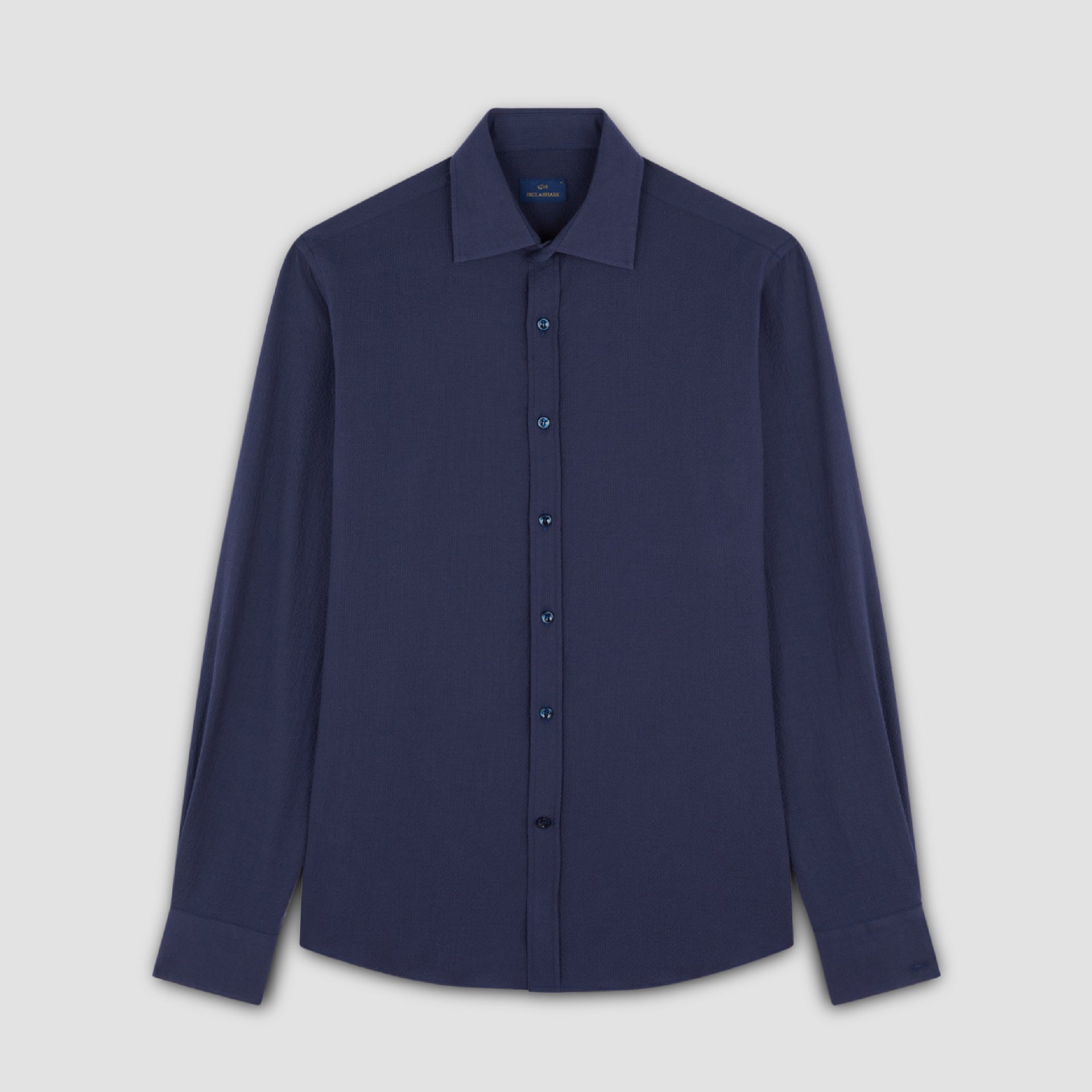 Navy Seersucker Cotton Stretch Dress Shirt - Paul & Shark