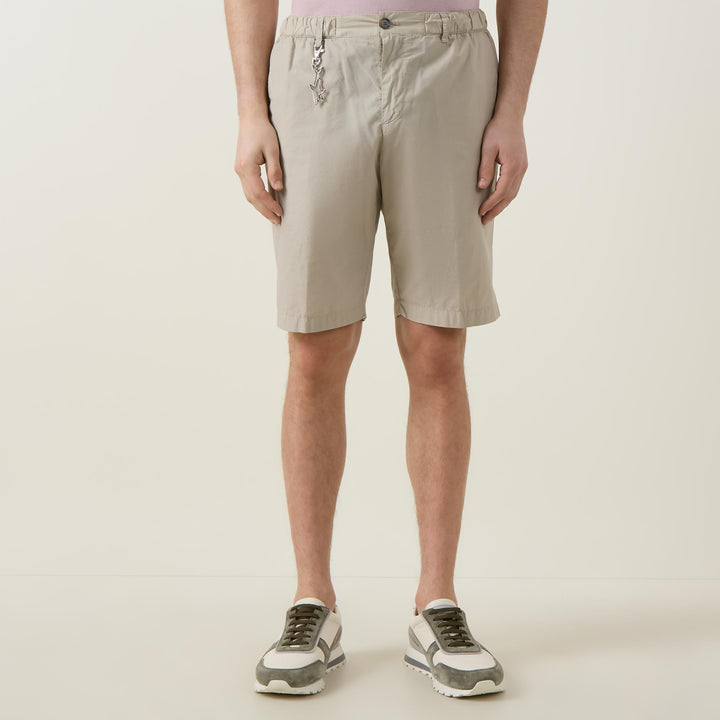Khaki Ultra-Light Poplin Cotton Bermuda Shorts - Paul & Shark