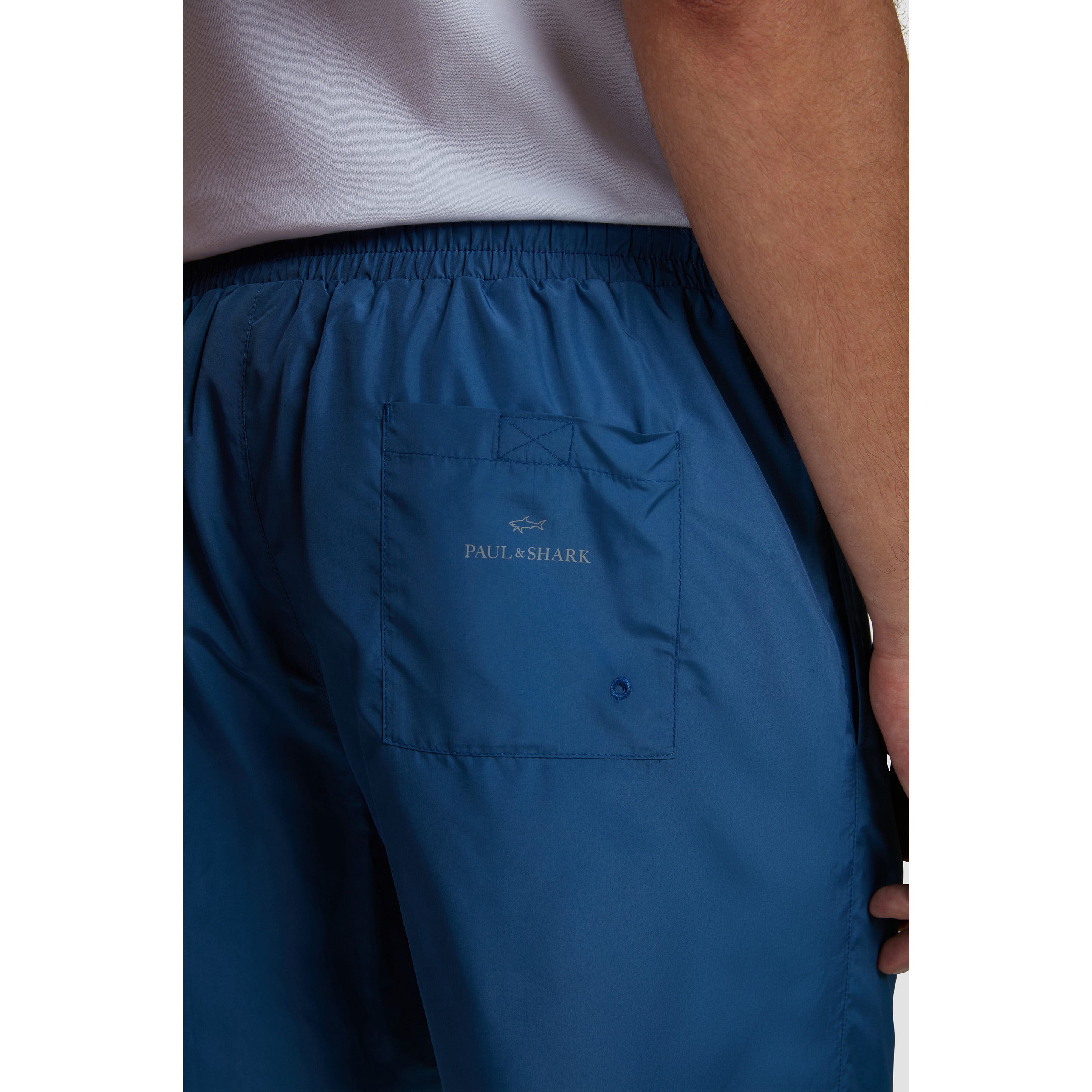Airforce Blue Swim Shorts with Reflective Logo - Paul & Shark