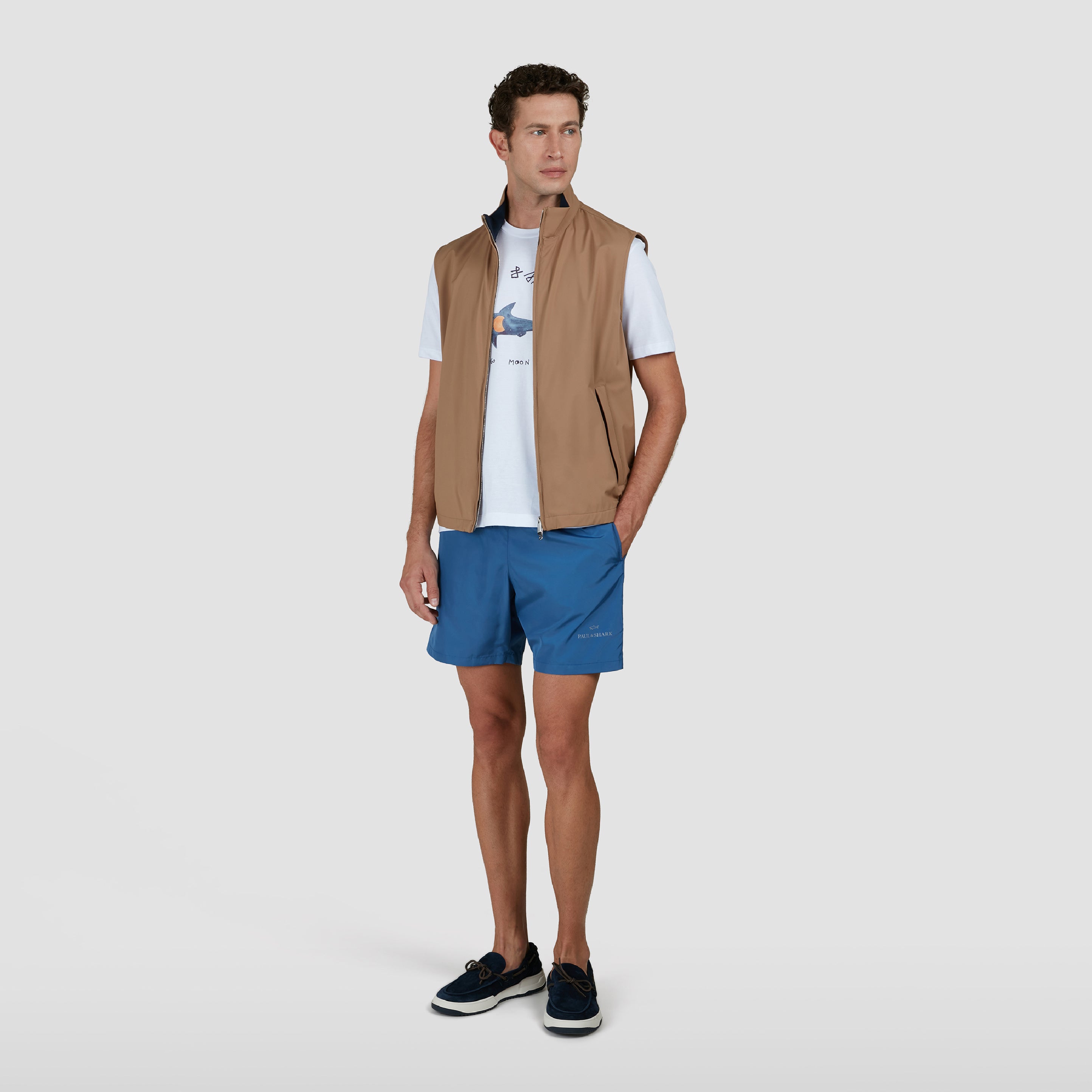 Airforce Blue Swim Shorts with Reflective Logo - Paul & Shark