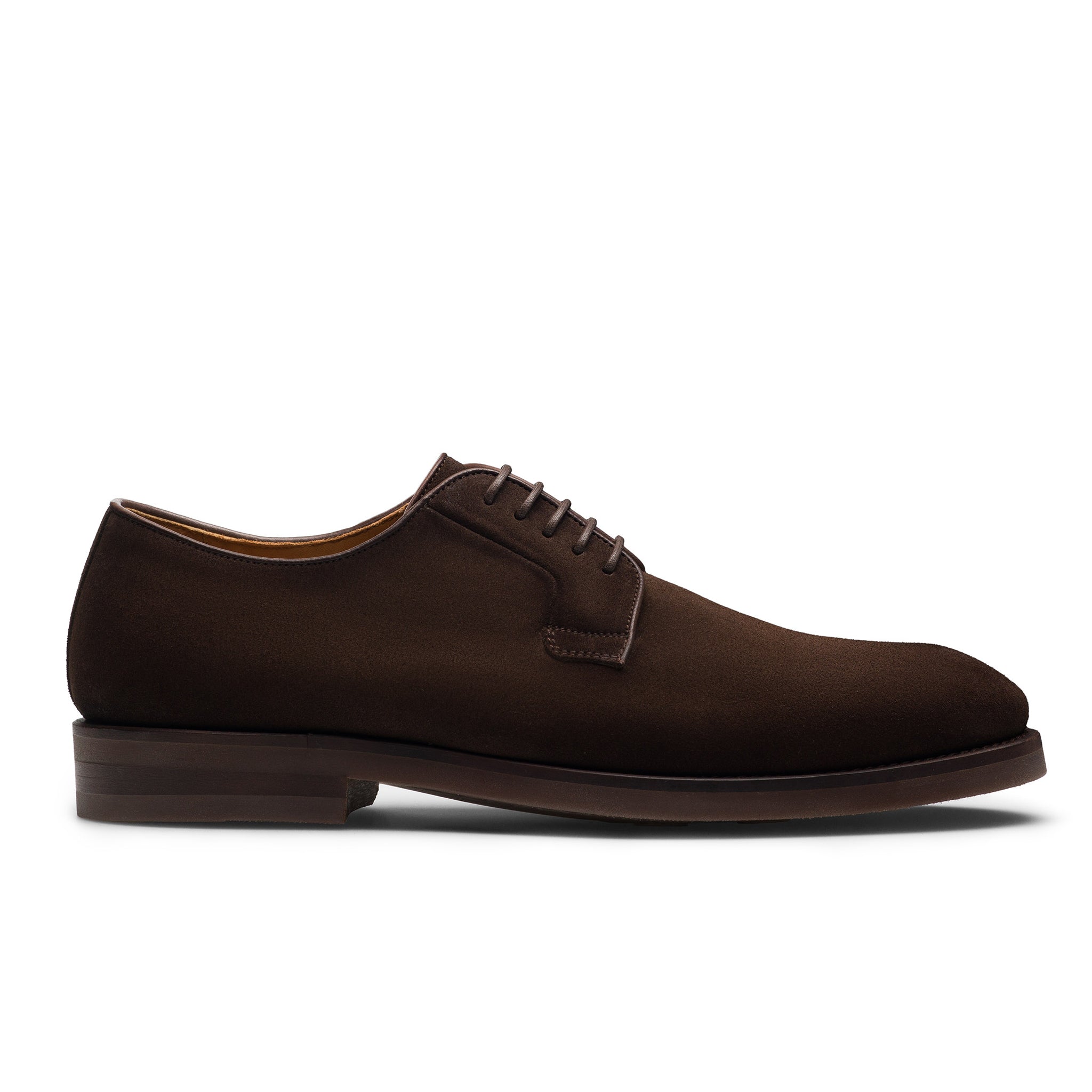 Dark Brown Suede Plain Toe Lanai Derby Shoe - Magnanni