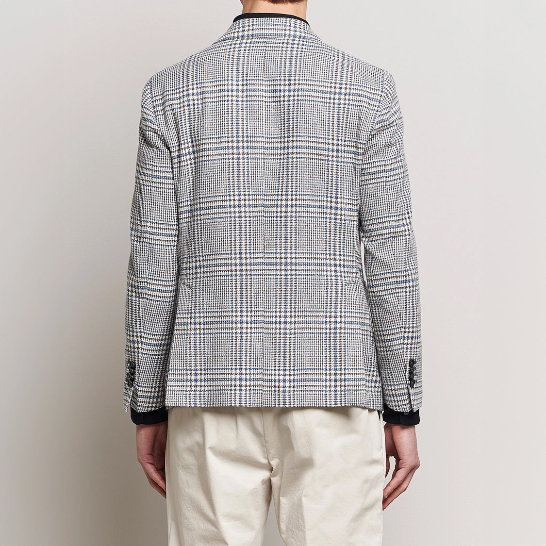 Blue Prince of Wales Cotton Contemporary Fit Sport Jacket - L.B.M 1911