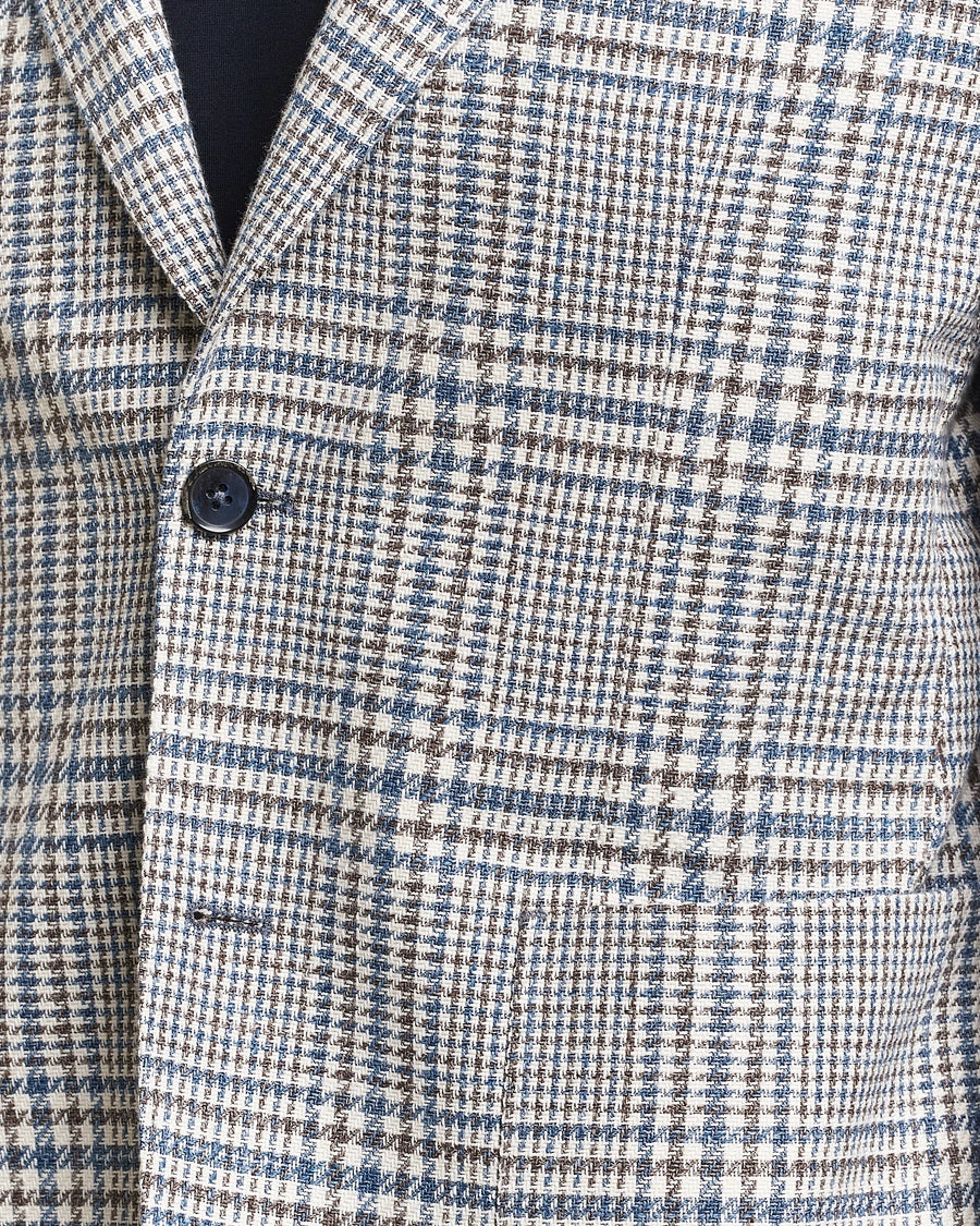 Blue Prince of Wales Cotton Contemporary Fit Sport Jacket - L.B.M 1911