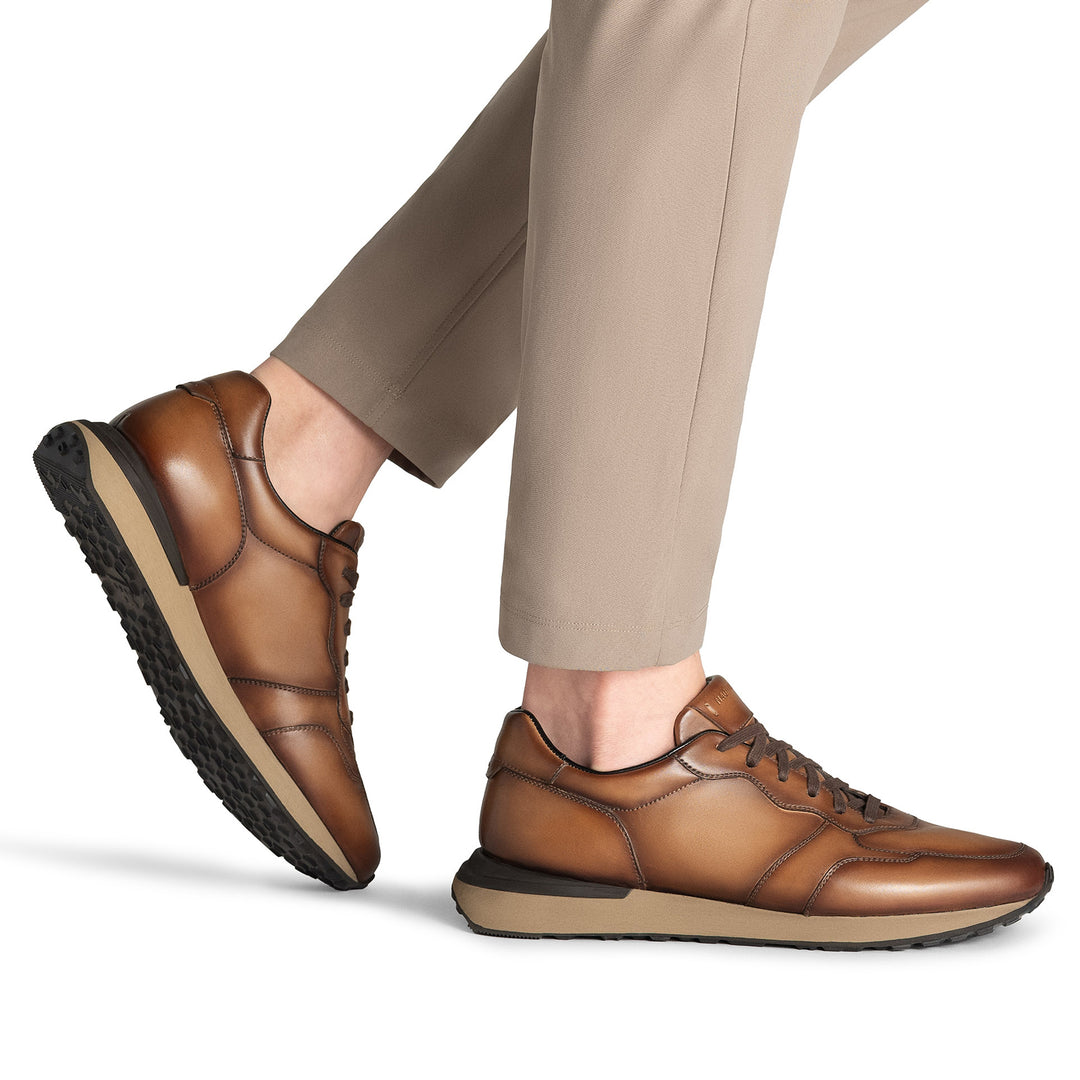 Brown Leather Hybrid Syros Sneaker - Magnanni - Boutique Jacques International