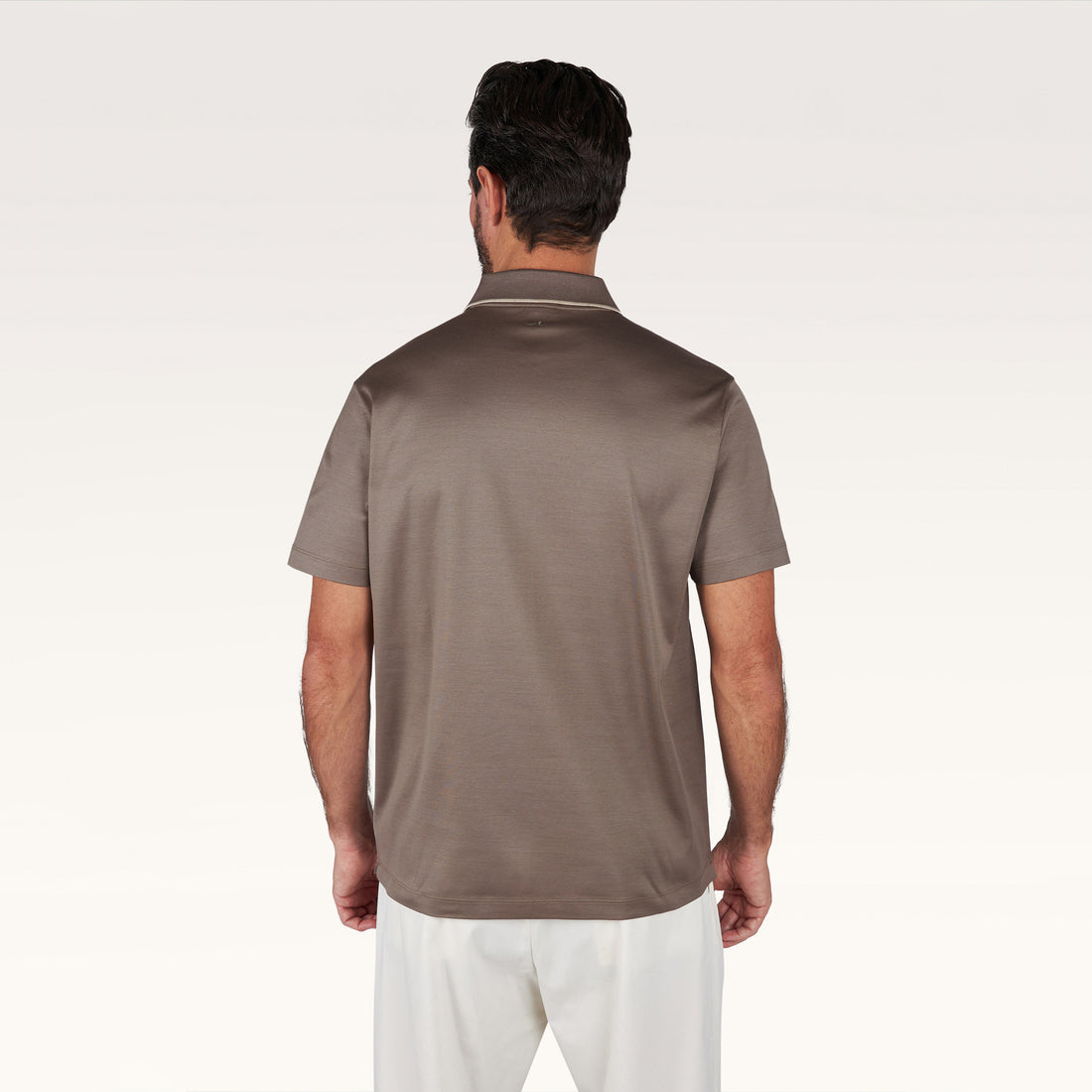 Brown Aqua Touch Knitted Cotton Polo Shirt w/ Striped Details - Paul & Shark - Boutique Jacques International