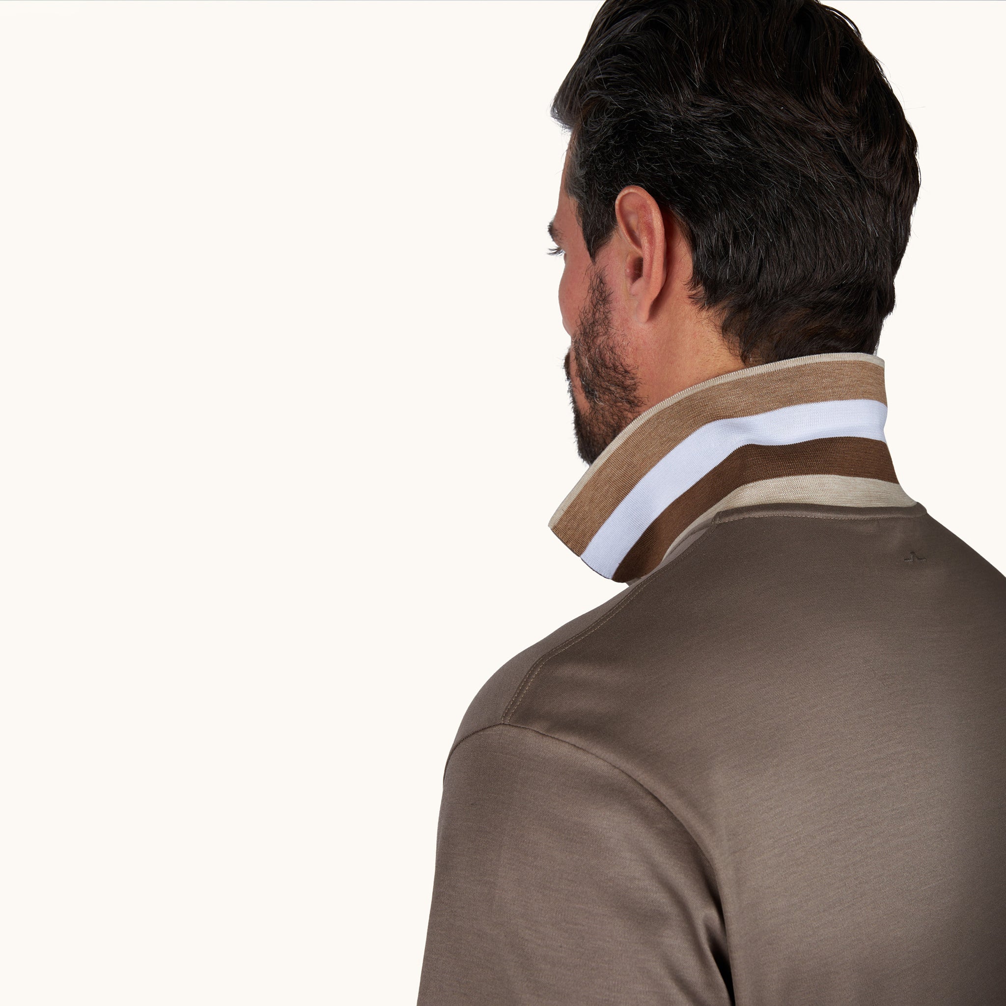 Brown Aqua Touch Knitted Cotton Polo Shirt w/ Striped Details - Paul & Shark - Boutique Jacques International