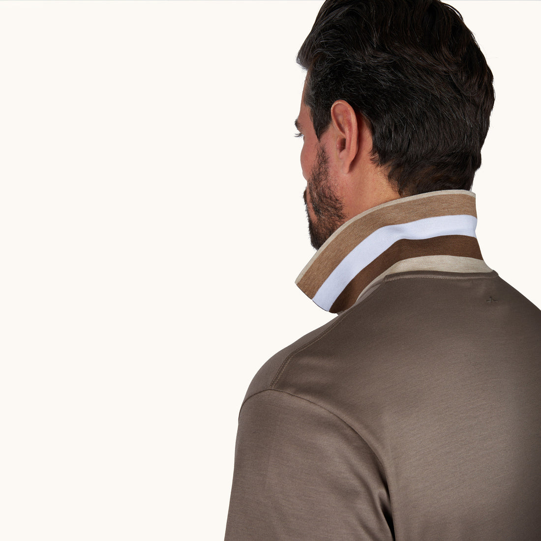 Brown Aqua Touch Knitted Cotton Polo Shirt w/ Striped Details - Paul & Shark - Boutique Jacques International