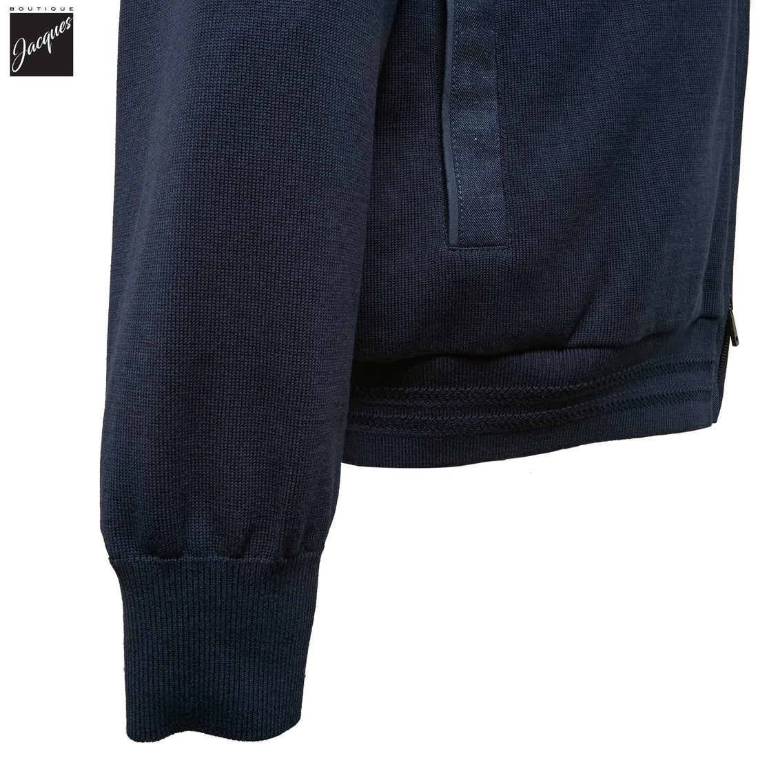 Blue Loro Piana Jersely Silk-Cotton Zipped Hybrid Jacket - PAUL & SHARK - Boutique Jacques International