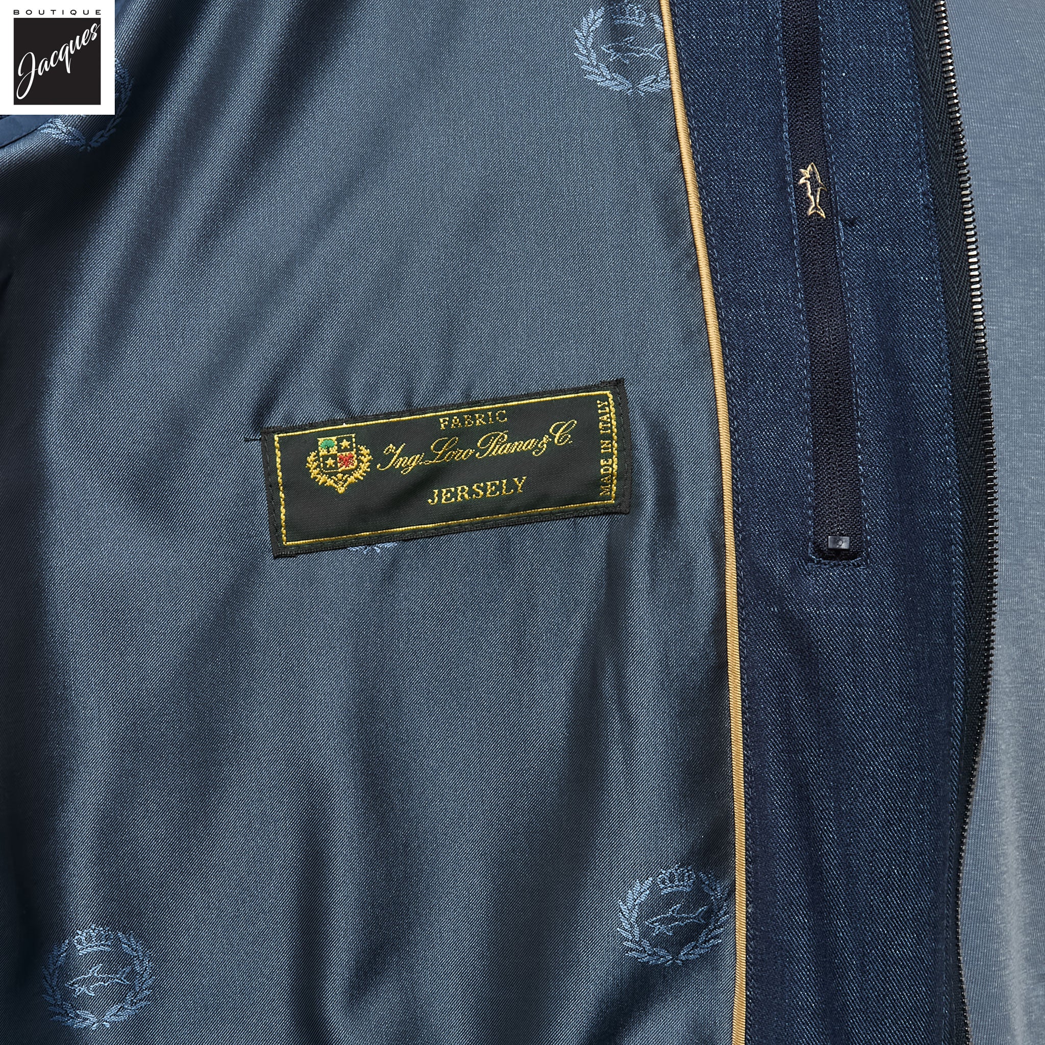 Blue Loro Piana Jersely Silk-Cotton Zipped Hybrid Jacket - PAUL & SHARK - Boutique Jacques International