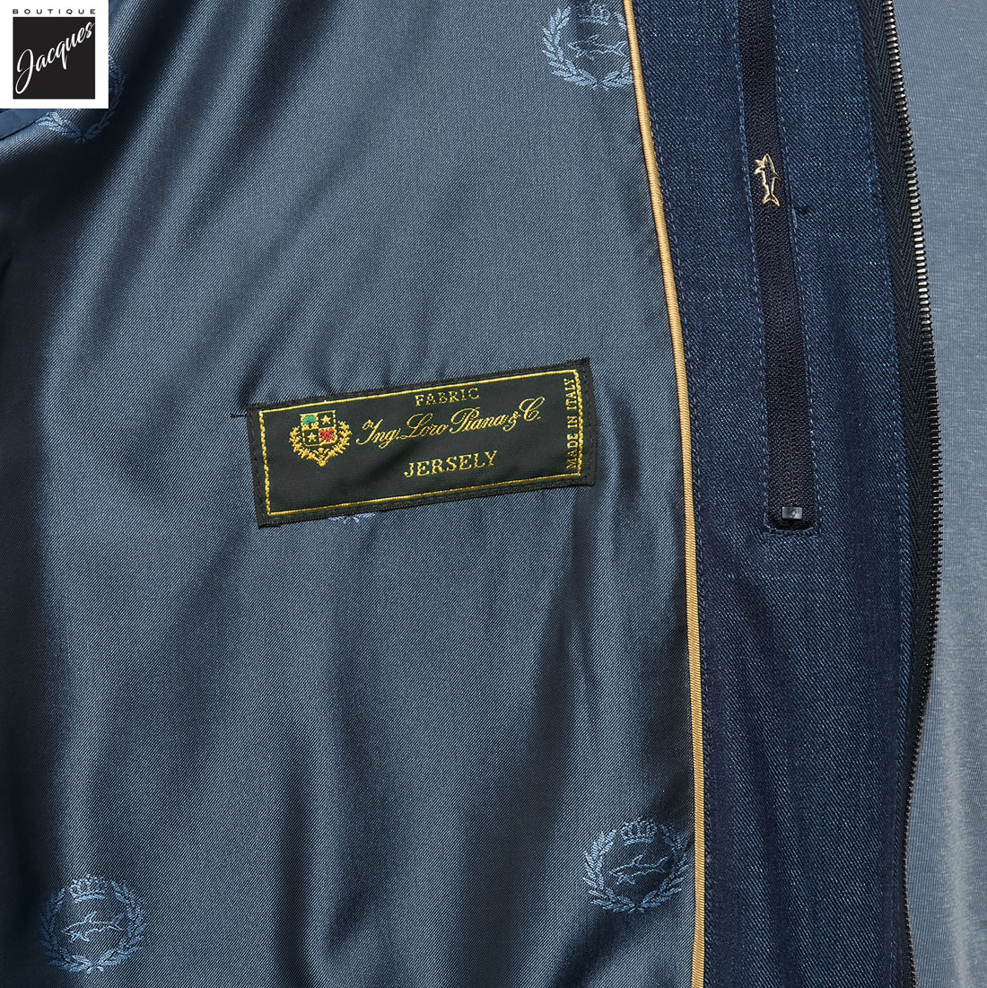 Blue Loro Piana Jersely Silk-Cotton Zipped Hybrid Jacket - PAUL & SHARK - Boutique Jacques International