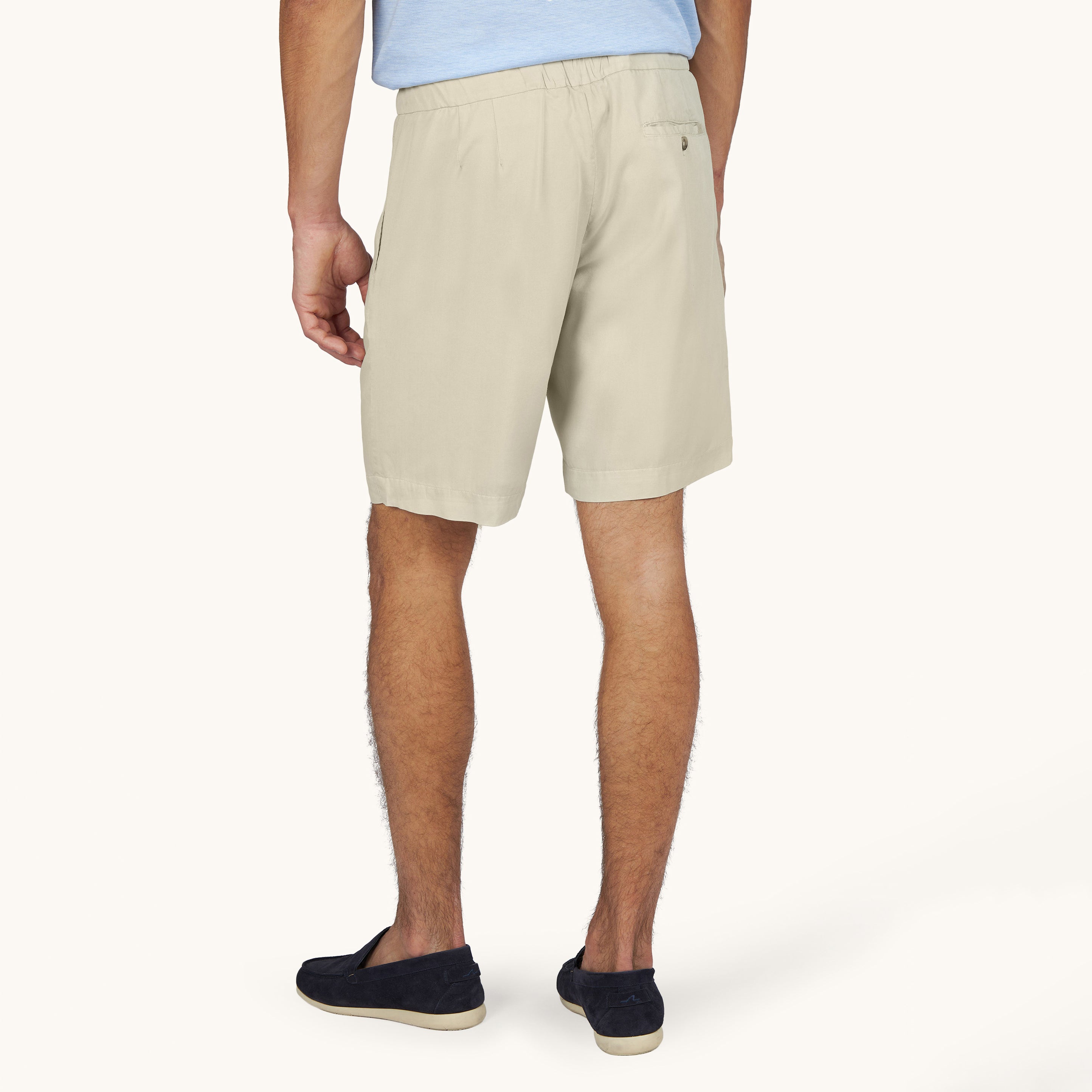 Beige XSoft Garment-Dyed Lyocell Bermuda Shorts w/ Drawstring - Paul & Shark - Boutique Jacques International
