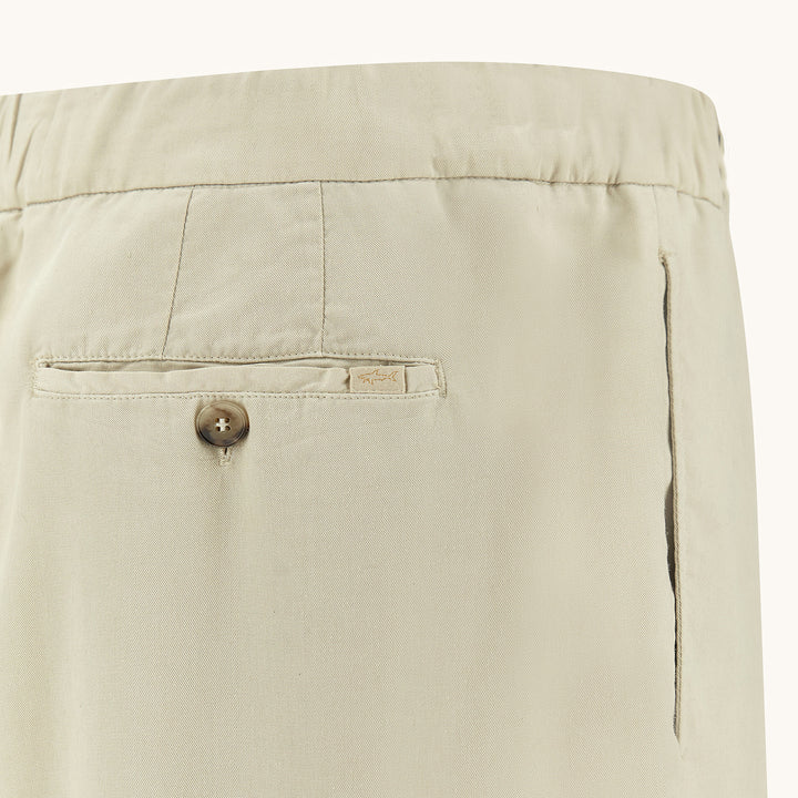 Beige XSoft Garment-Dyed Lyocell Bermuda Shorts w/ Drawstring - Paul & Shark