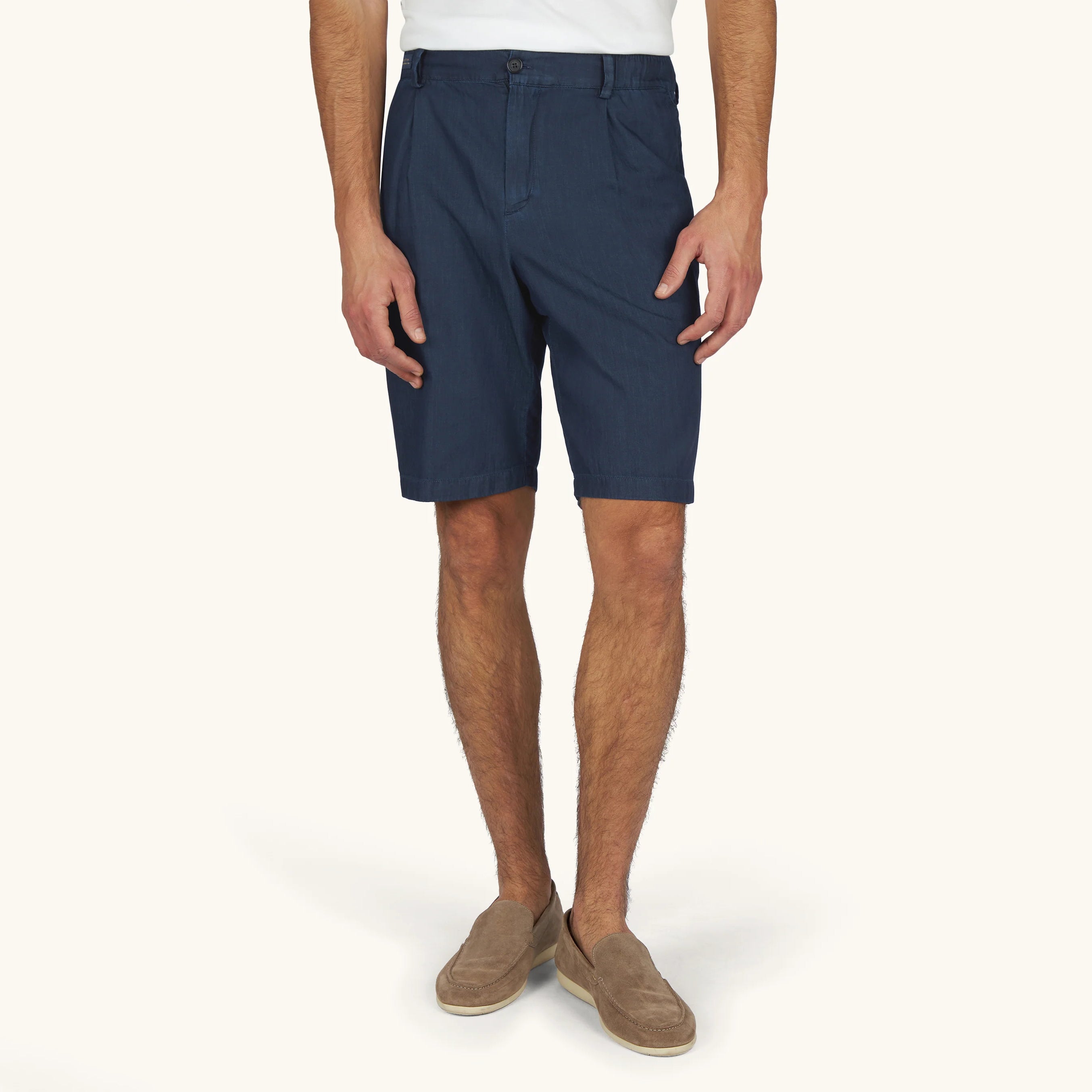 Denim Blue Lightweight Giza Cotton Chambray Bermuda Shorts - Paul & Shark - Boutique Jacques International