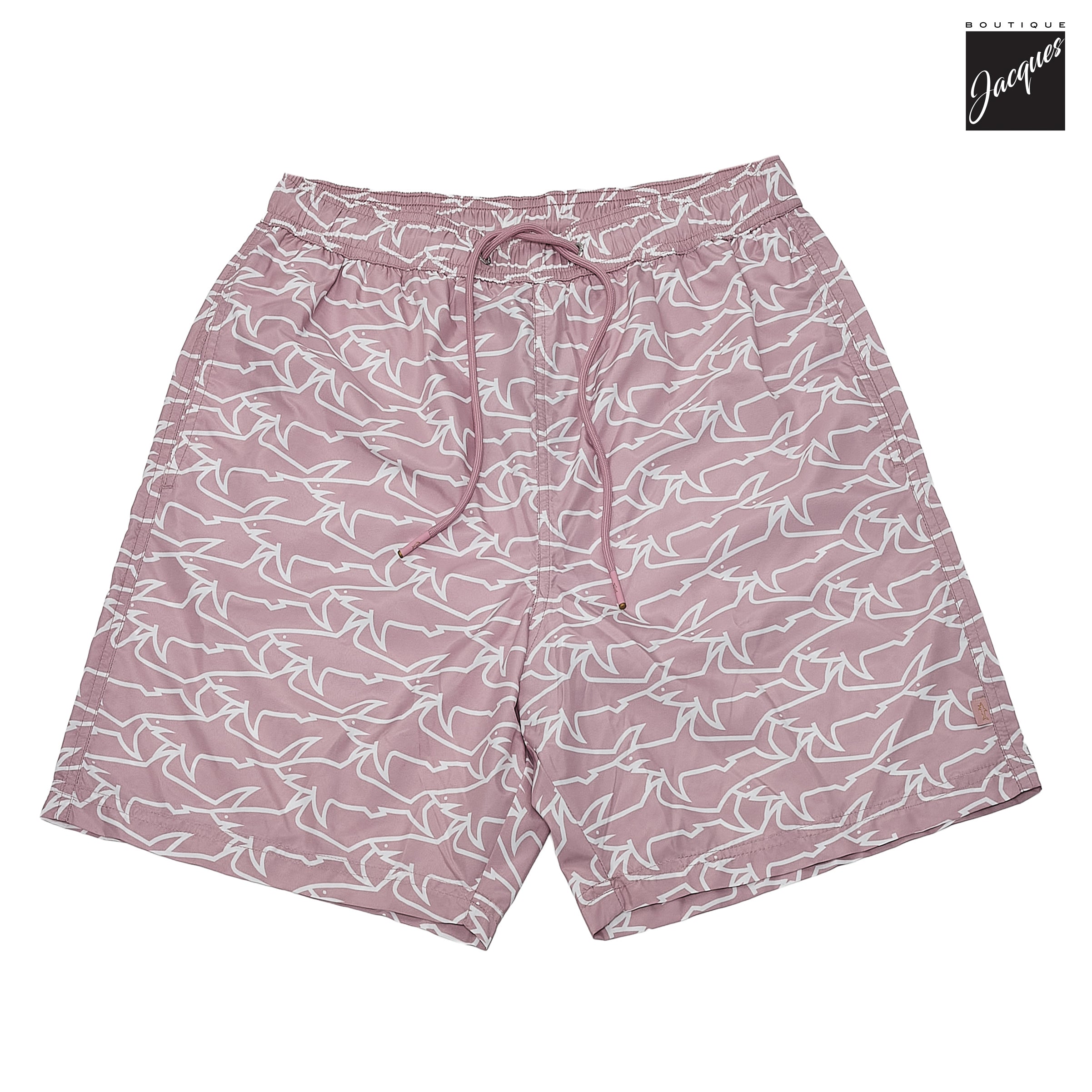 Shark Print Portofino Dusty Rose Swim Shorts - Paul & Shark - Boutique Jacques International