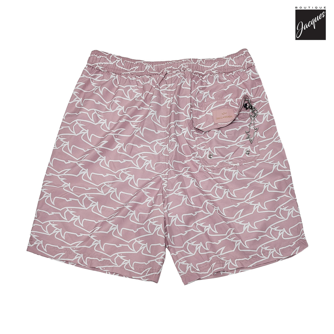 Shark Print Portofino Dusty Rose Swim Shorts - Paul & Shark - Boutique Jacques International