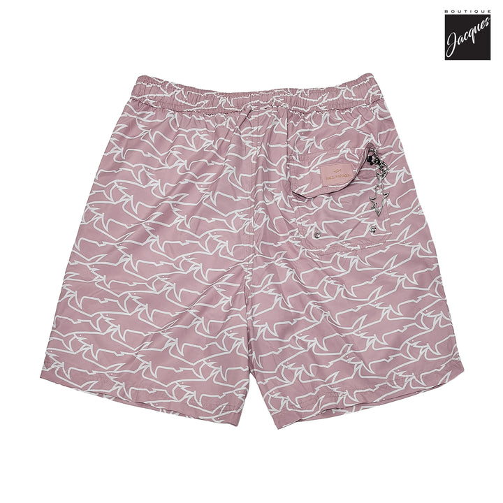 Shark Print Portofino Dusty Rose Swim Shorts - Paul & Shark - Boutique Jacques International