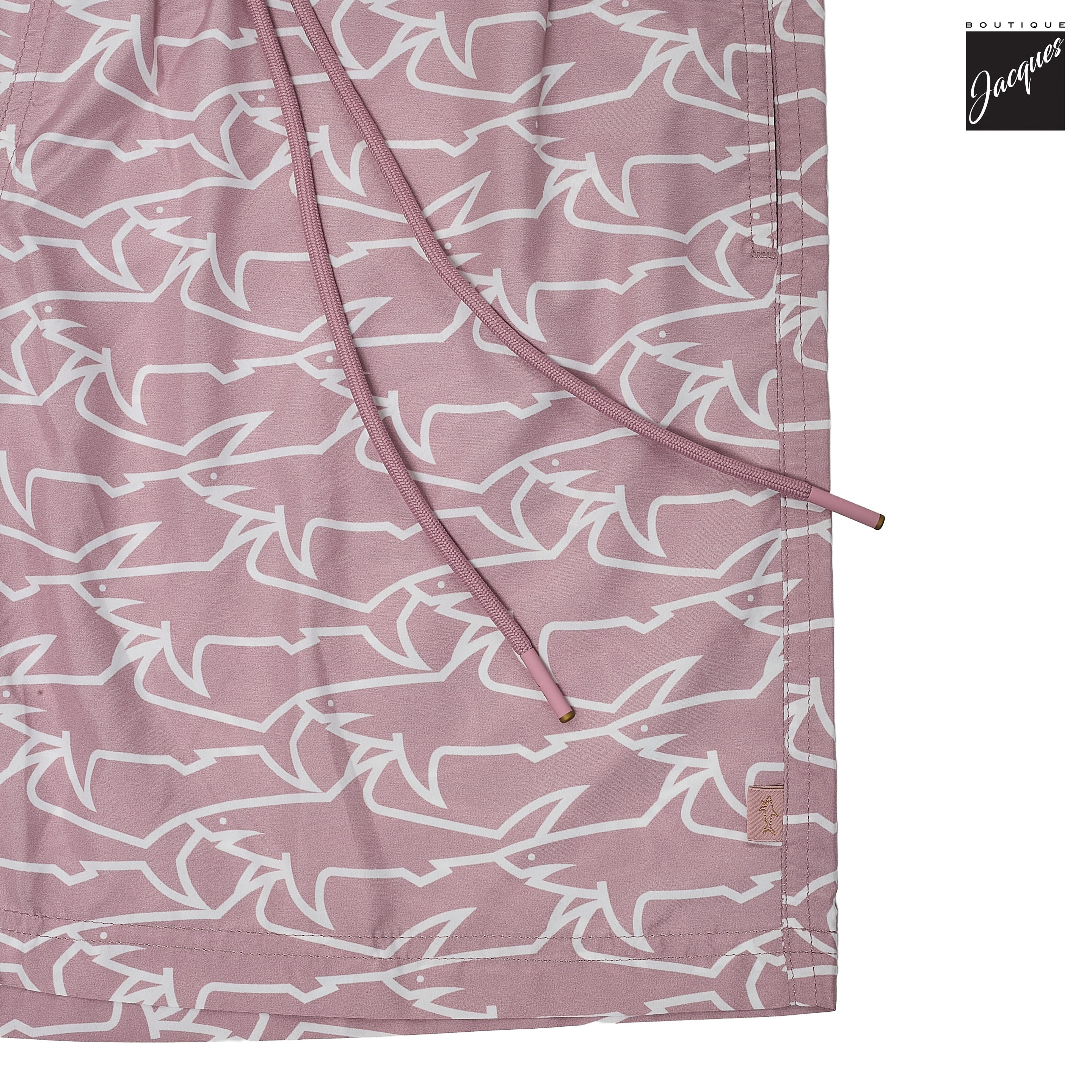 Shark Print Portofino Dusty Rose Swim Shorts - Paul & Shark - Boutique Jacques International