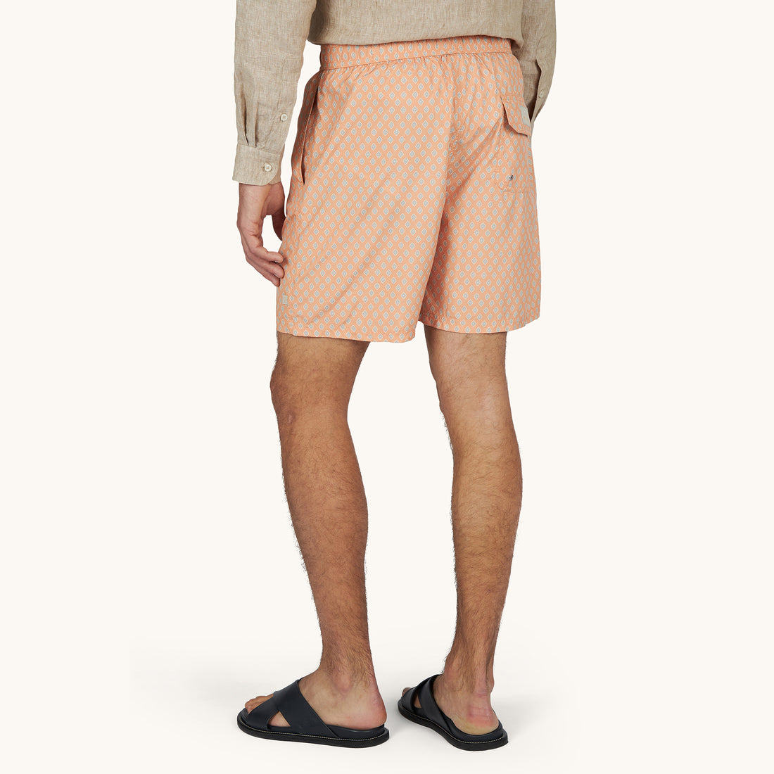 Orange Peach Floral Diamond Portofino Swim Shorts - Paul & Shark - Boutique Jacques International