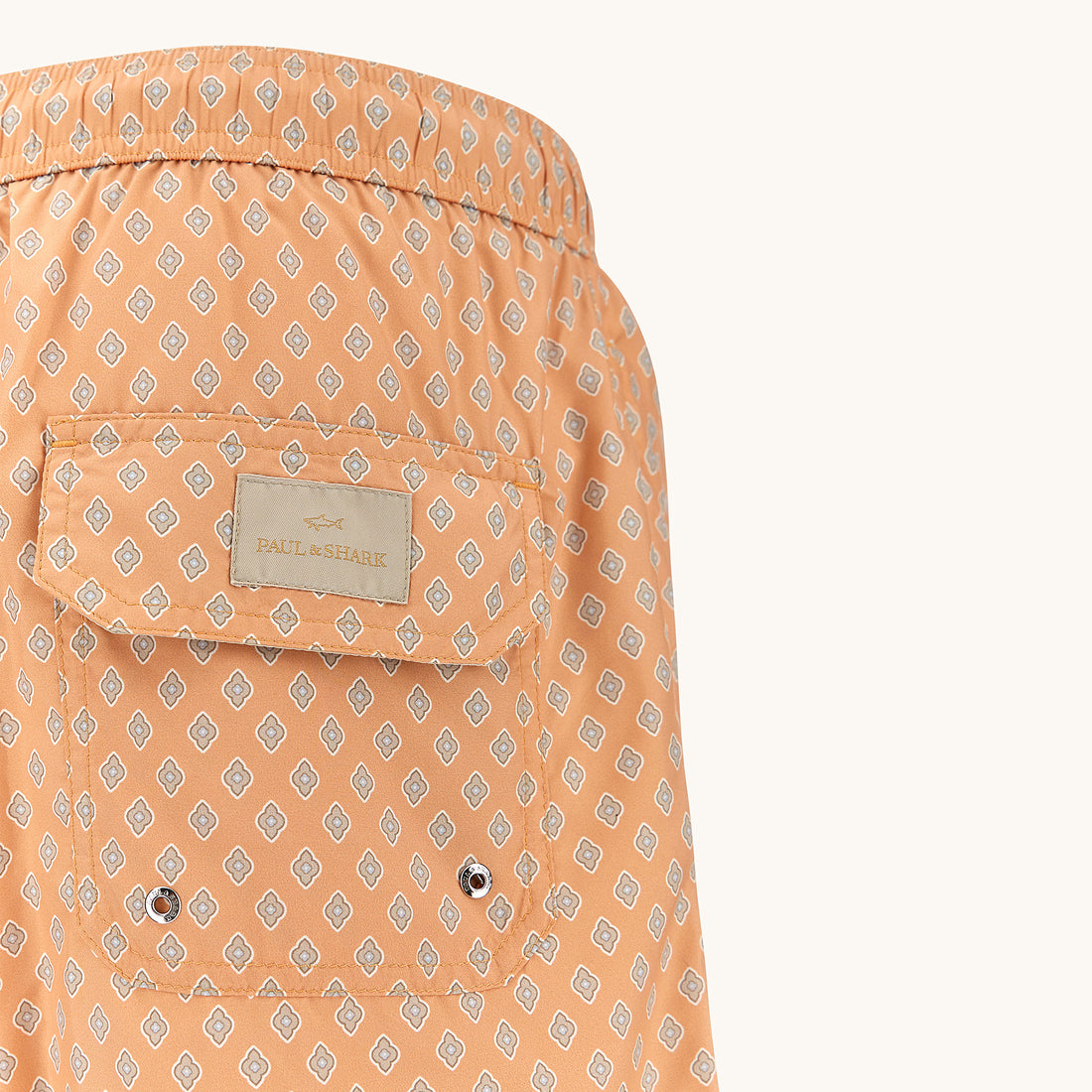 Orange Peach Floral Diamond Portofino Swim Shorts - Paul & Shark - Boutique Jacques International