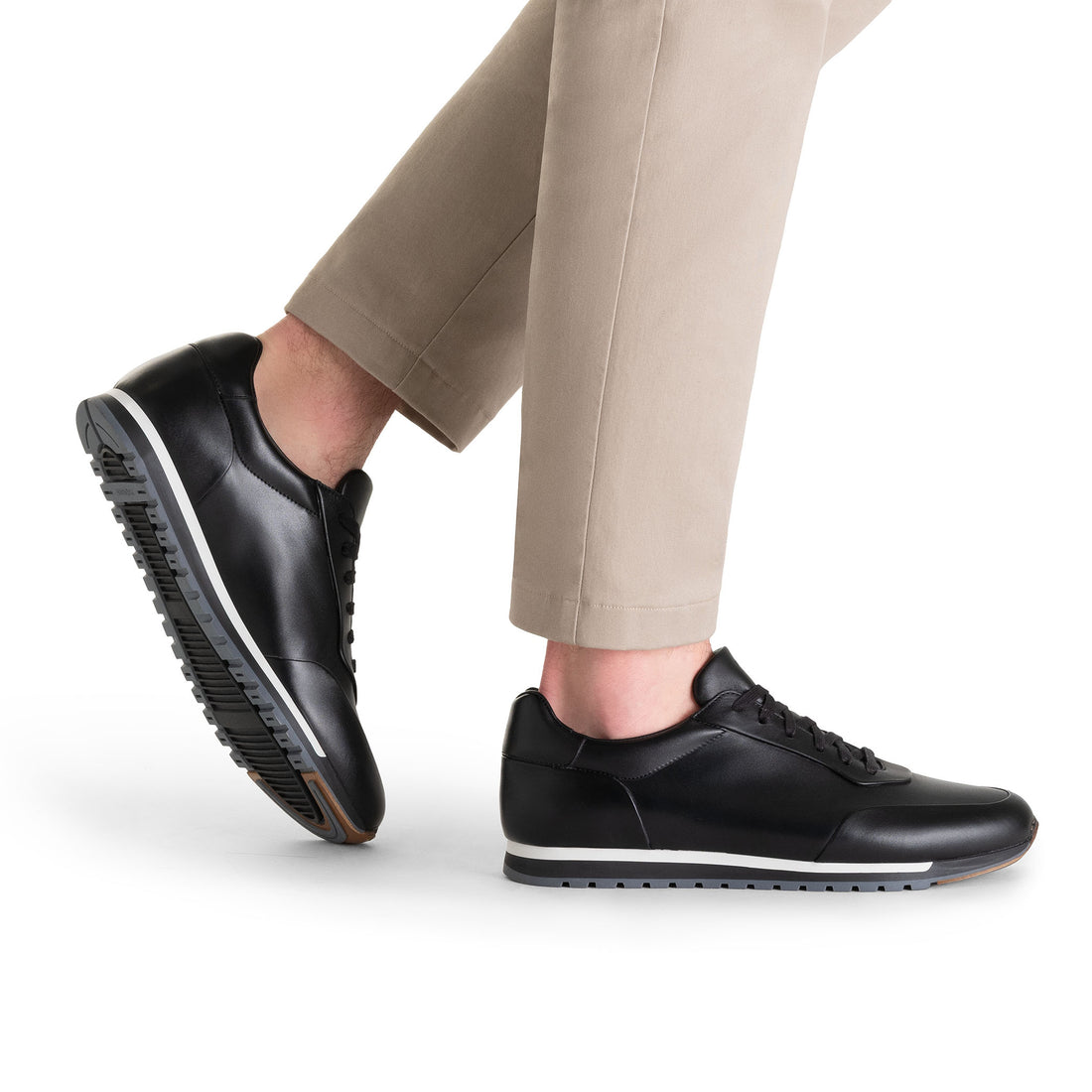 Ibiza II Black Leather Hybrid Sneakers - Magnanni