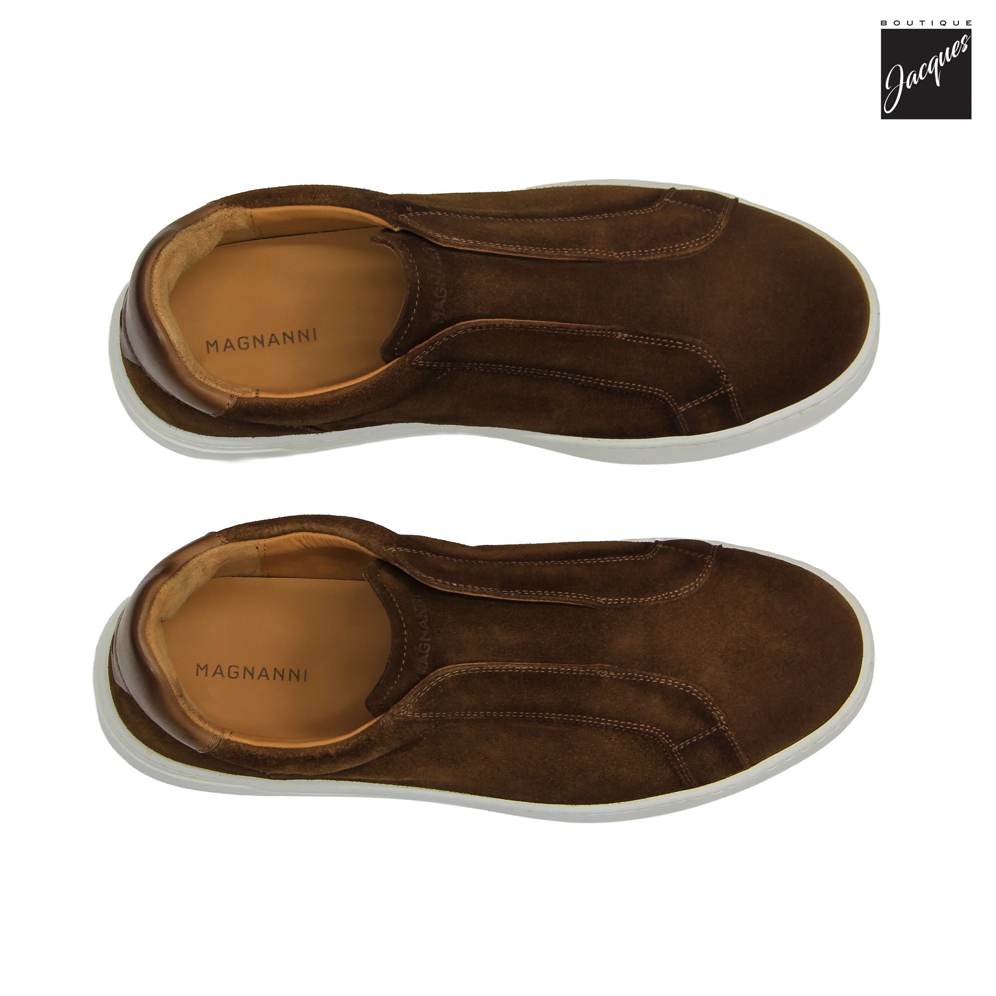 Cognac Suede Leather Nitro Slip-On Shoes - Magnanni