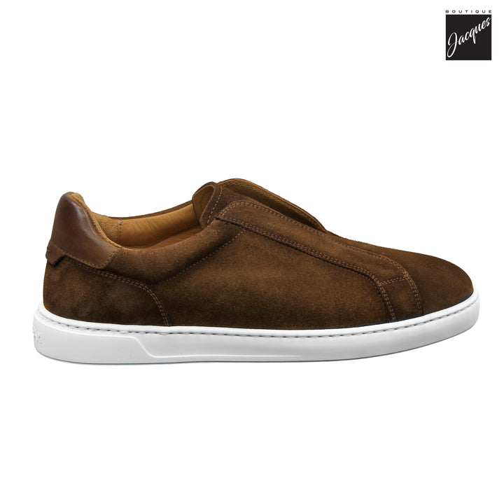 Cognac Suede Leather Nitro Slip-On Shoes - Magnanni