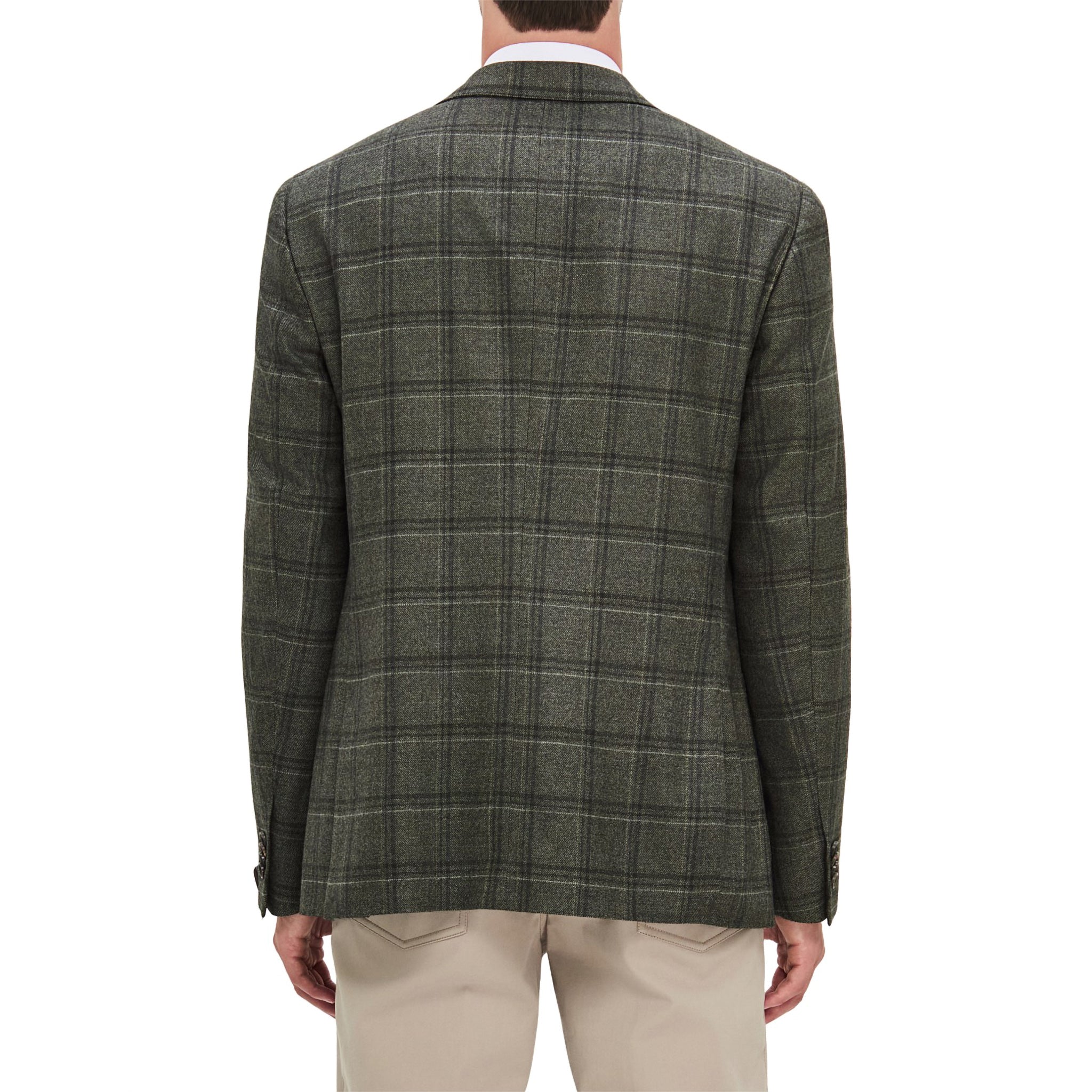 Green Wool Overcheck Modern Fit Sport Coat - Corneliani