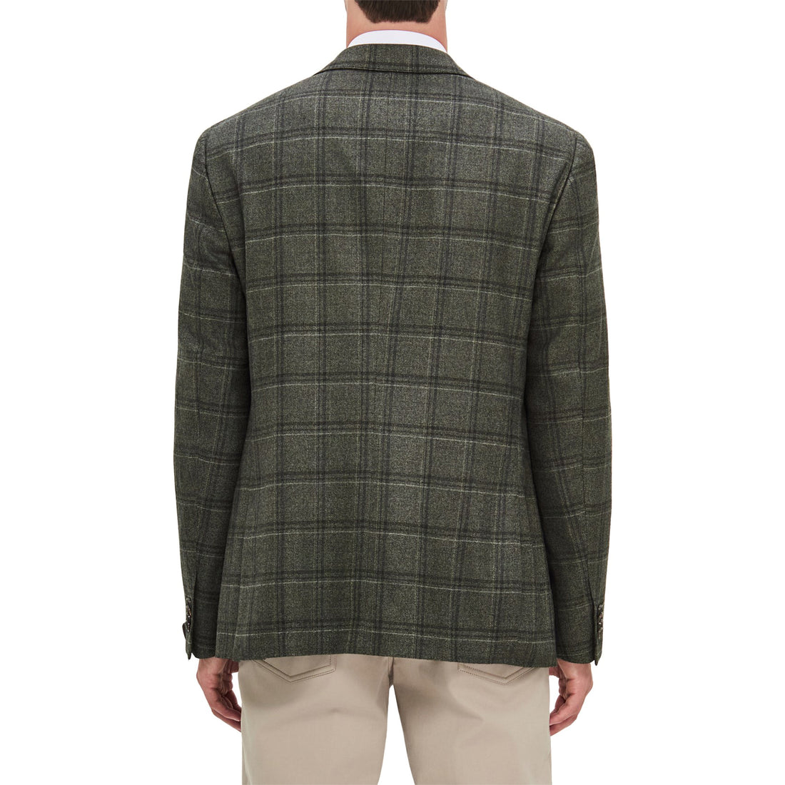 Green Wool Overcheck Modern Fit Sport Coat - Corneliani