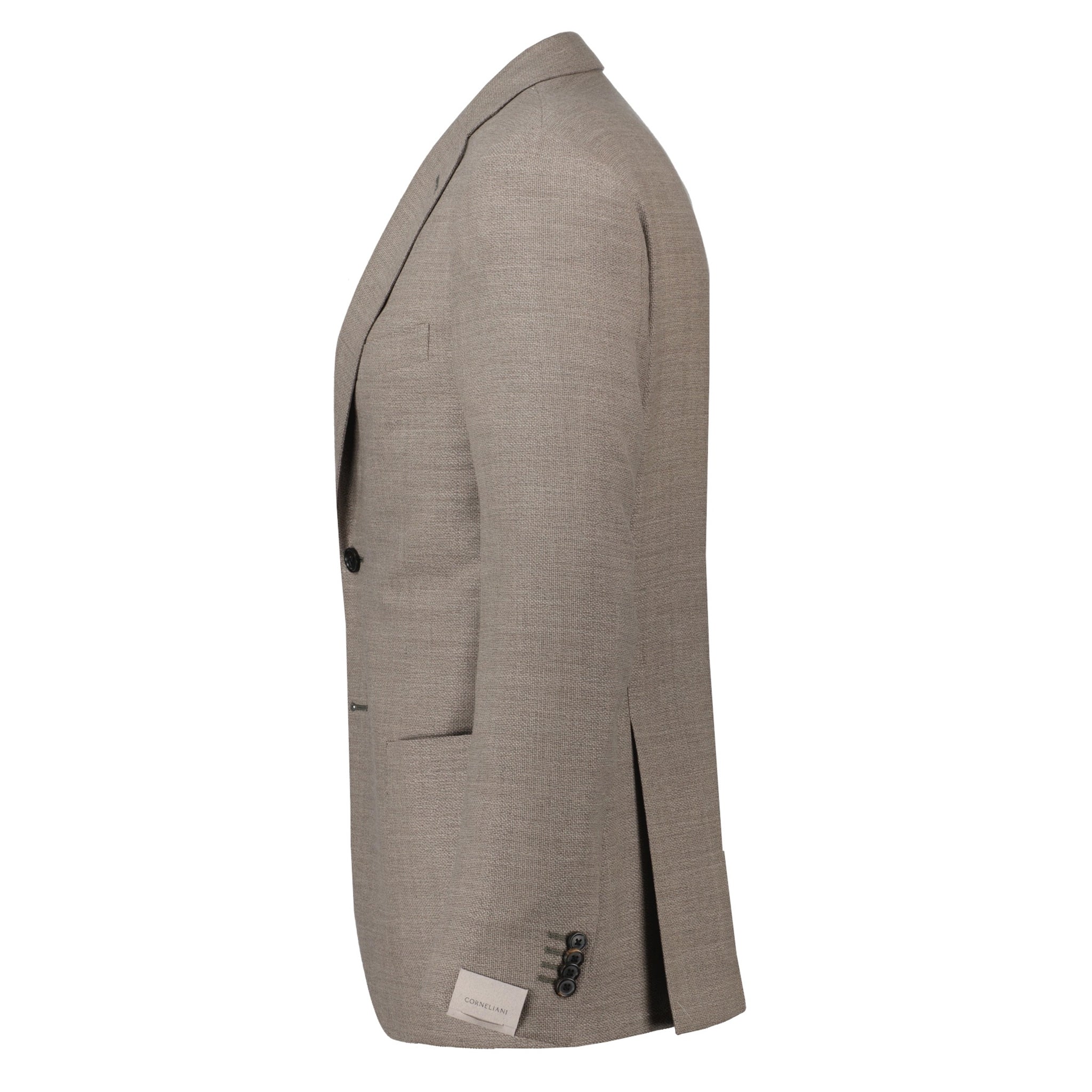 Taupe Textured Hopsack Wool-Stretch Modern Fit Sport Coat - Corneliani - Boutique Jacques International
