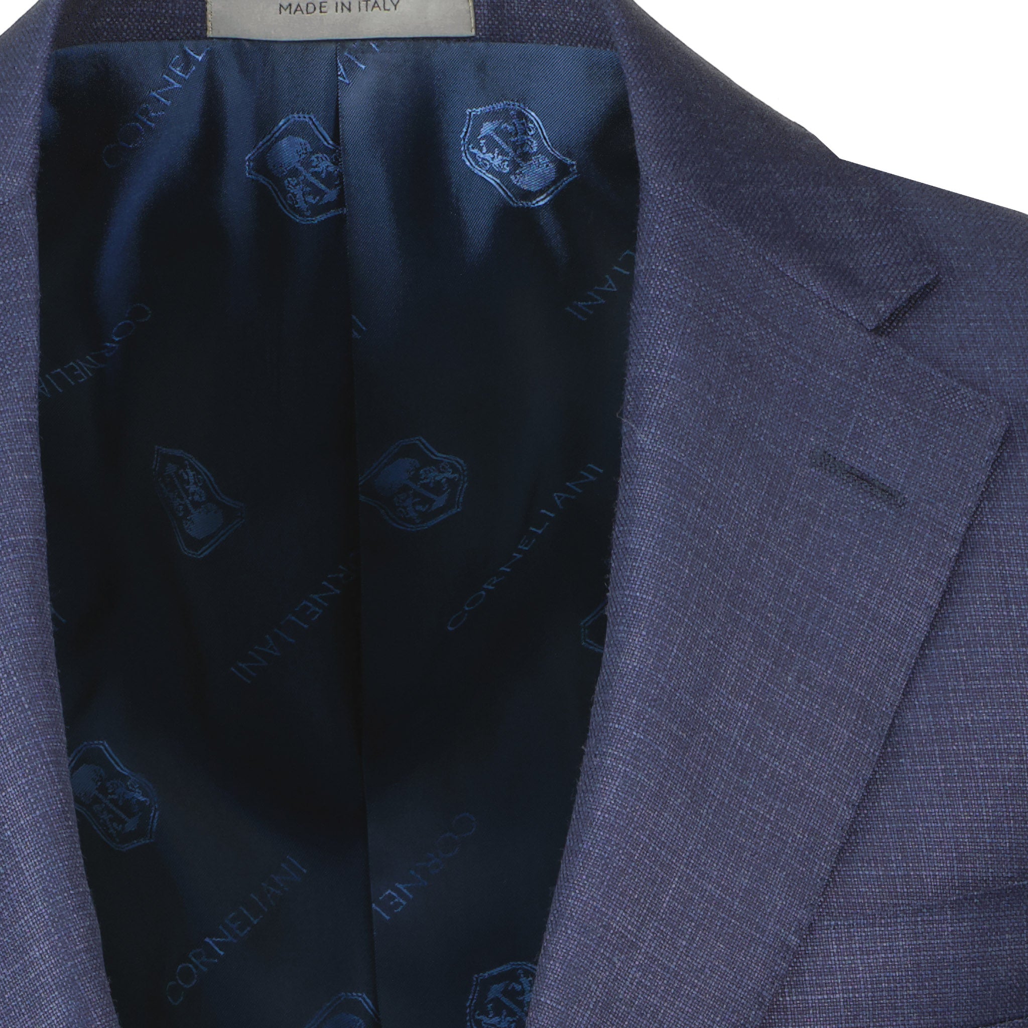 Dark Blue Semi-Solid Super 150s Wool Modern Fit Suit - Corneliani - Boutique Jacques International