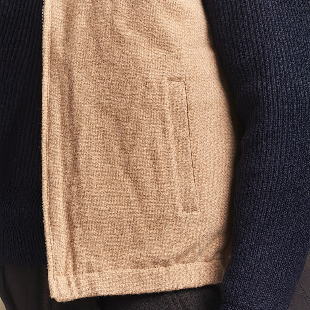 Beige/Oatmeal Reversible Wool Full Zip Vest - Stenströms