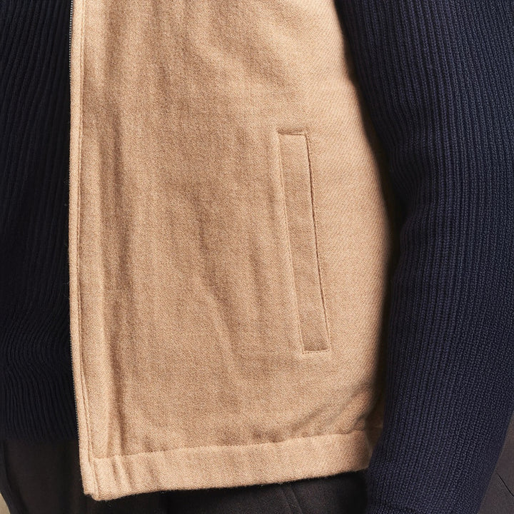 Beige/Oatmeal Reversible Wool Full Zip Vest - Stenströms