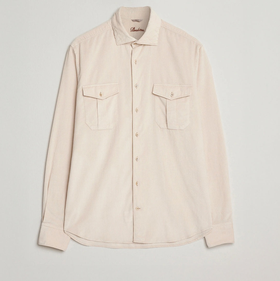 Light Beige Corduroy Slimline Overshirt - Stenströms