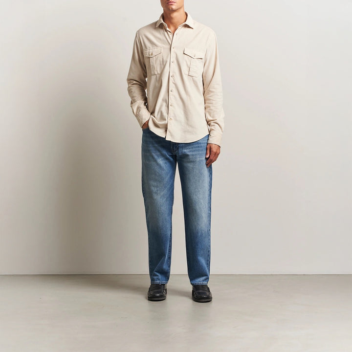 Light Beige Corduroy Slimline Overshirt - Stenströms