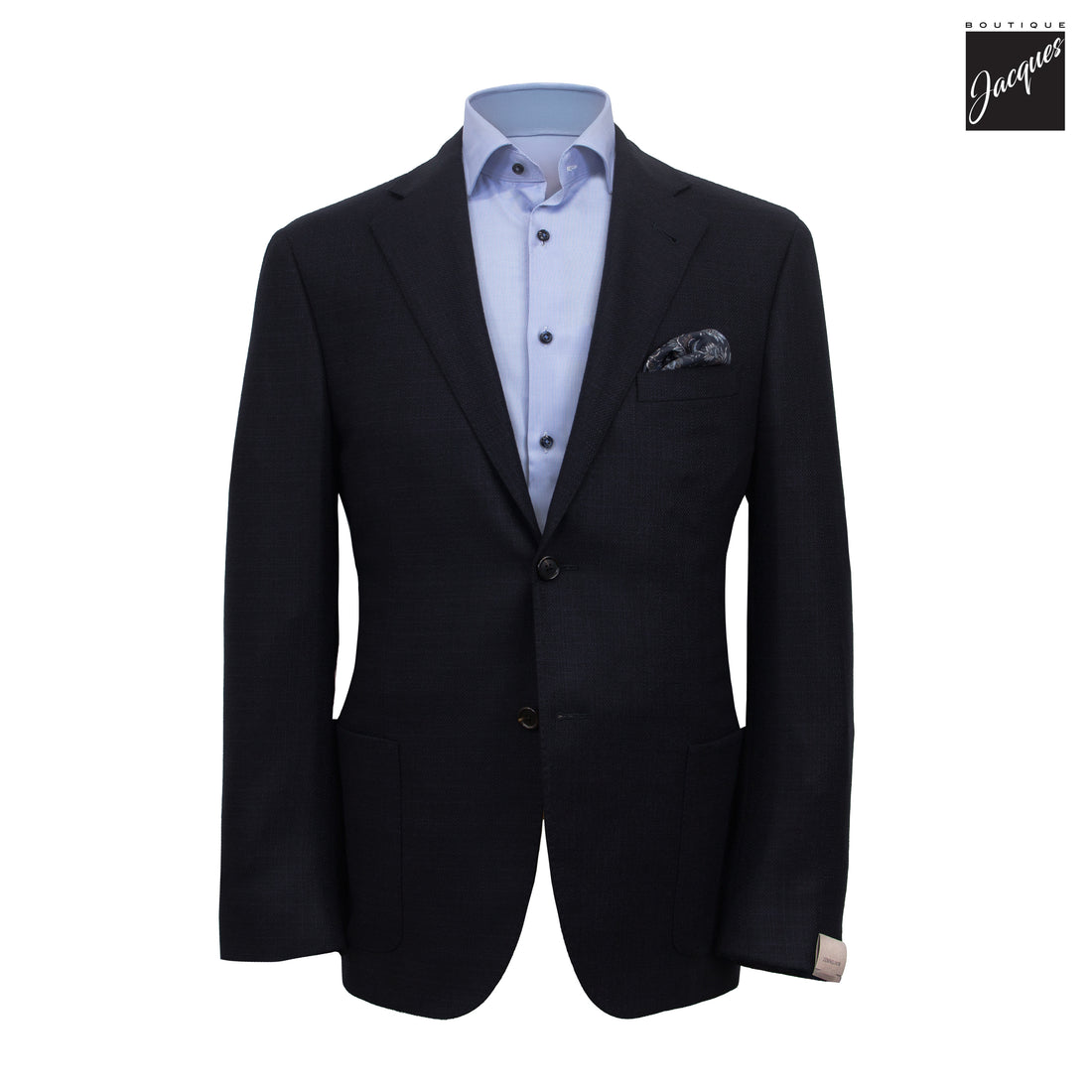 Navy Blue Textured Hopsack Wool-Stretch Modern Fit Sport Coat - Corneliani