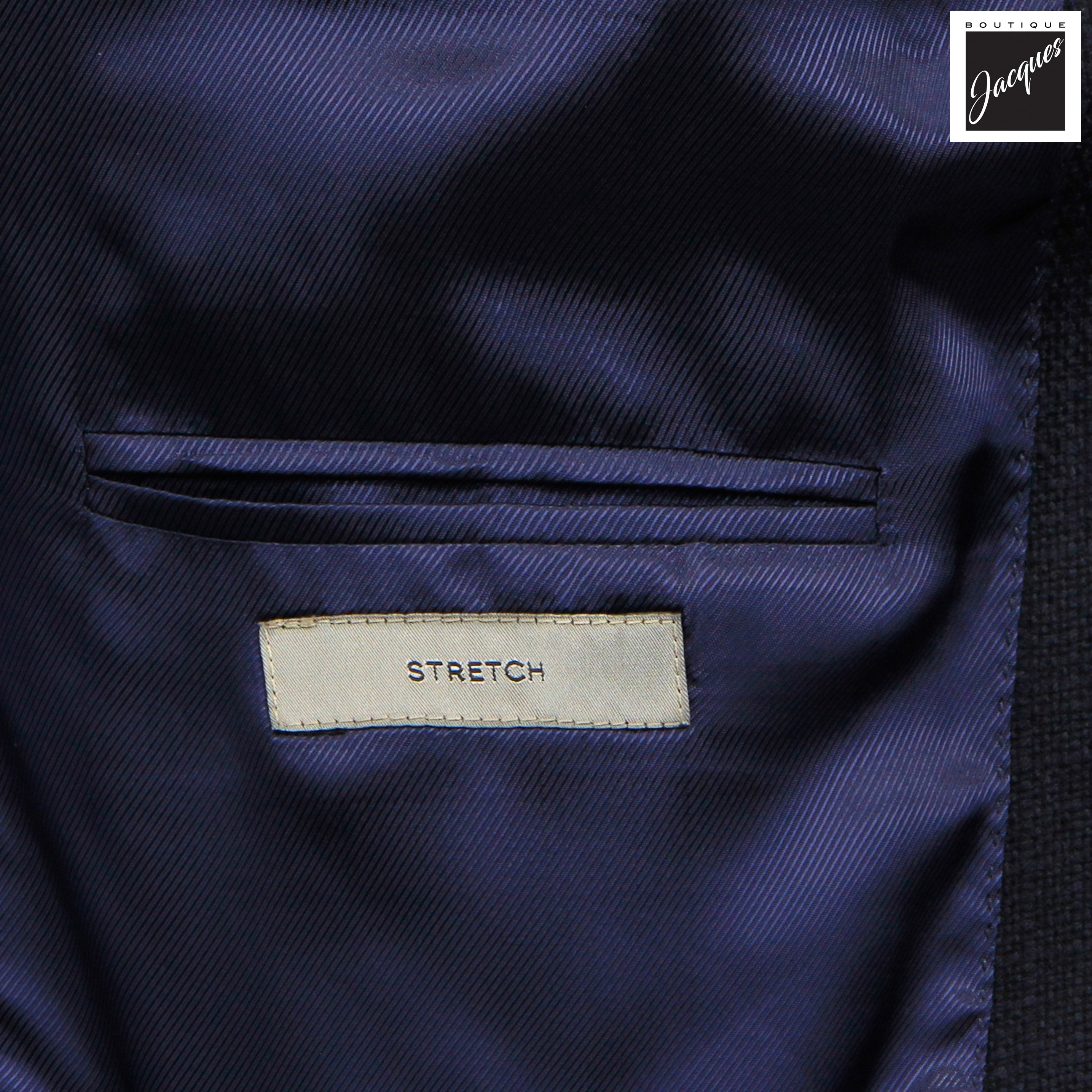 Navy Blue Textured Hopsack Wool-Stretch Modern Fit Sport Coat - Corneliani