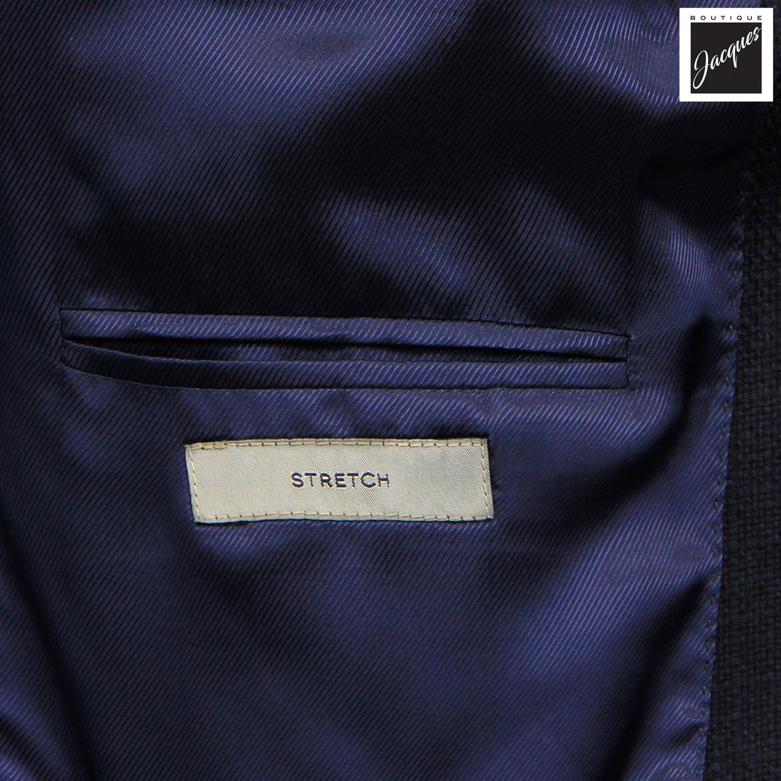 Navy Blue Textured Hopsack Wool-Stretch Modern Fit Sport Coat - Corneliani
